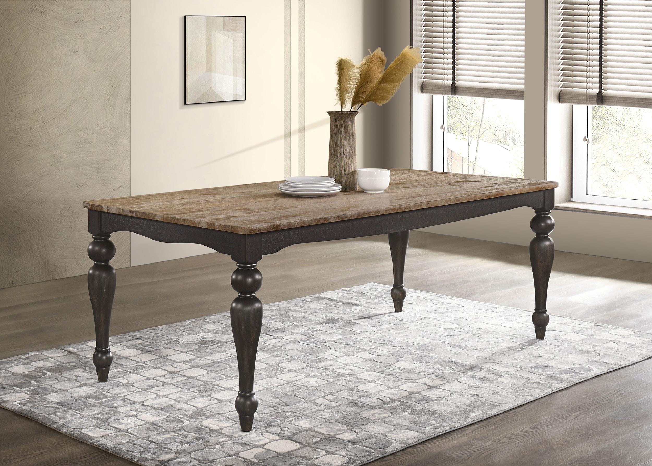 Model: 108221 | Coaster Bridget Rectangular 79-inch Dining Table Brown Brushed