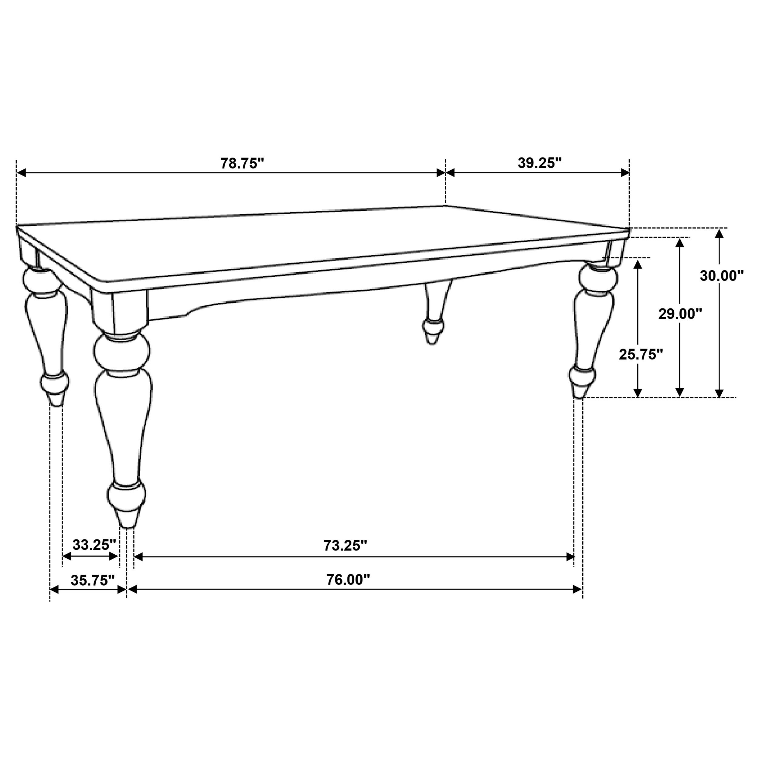 Model: 108221 | Coaster Bridget Rectangular 79-inch Dining Table Brown Brushed