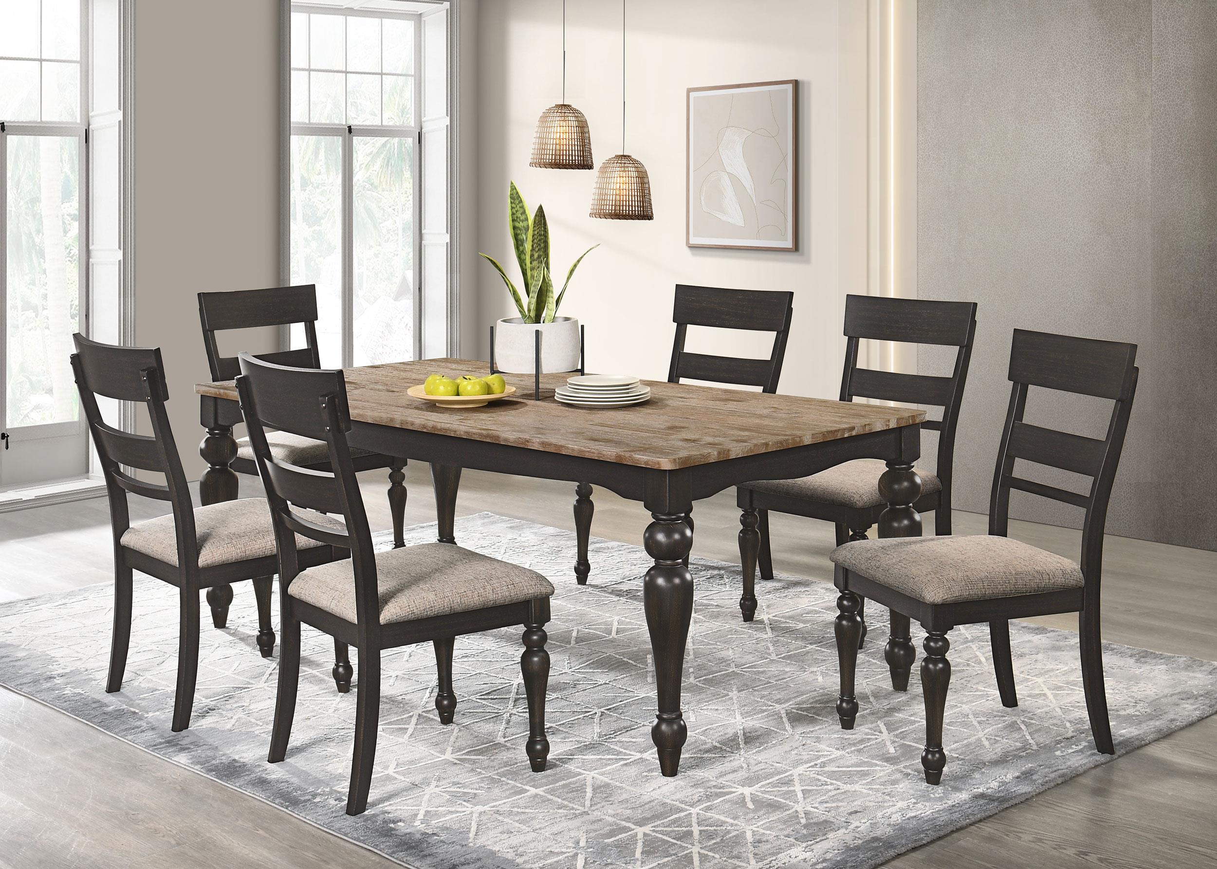 Model: 108221 | Coaster Bridget Rectangular 79-inch Dining Table Brown Brushed