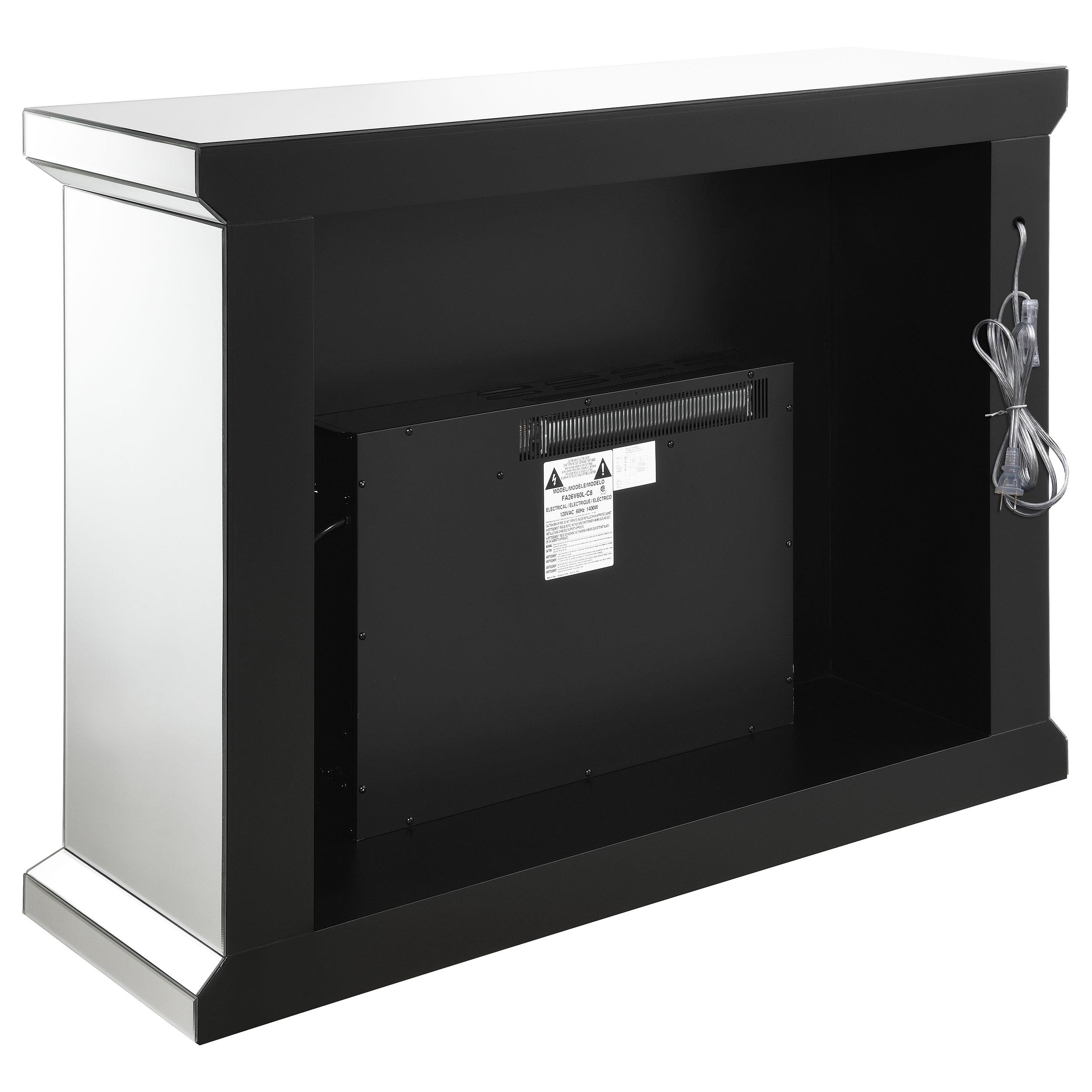 Model: 991048 | Coaster Gilmore Mirrored Freestanding Electric Fireplace Silver