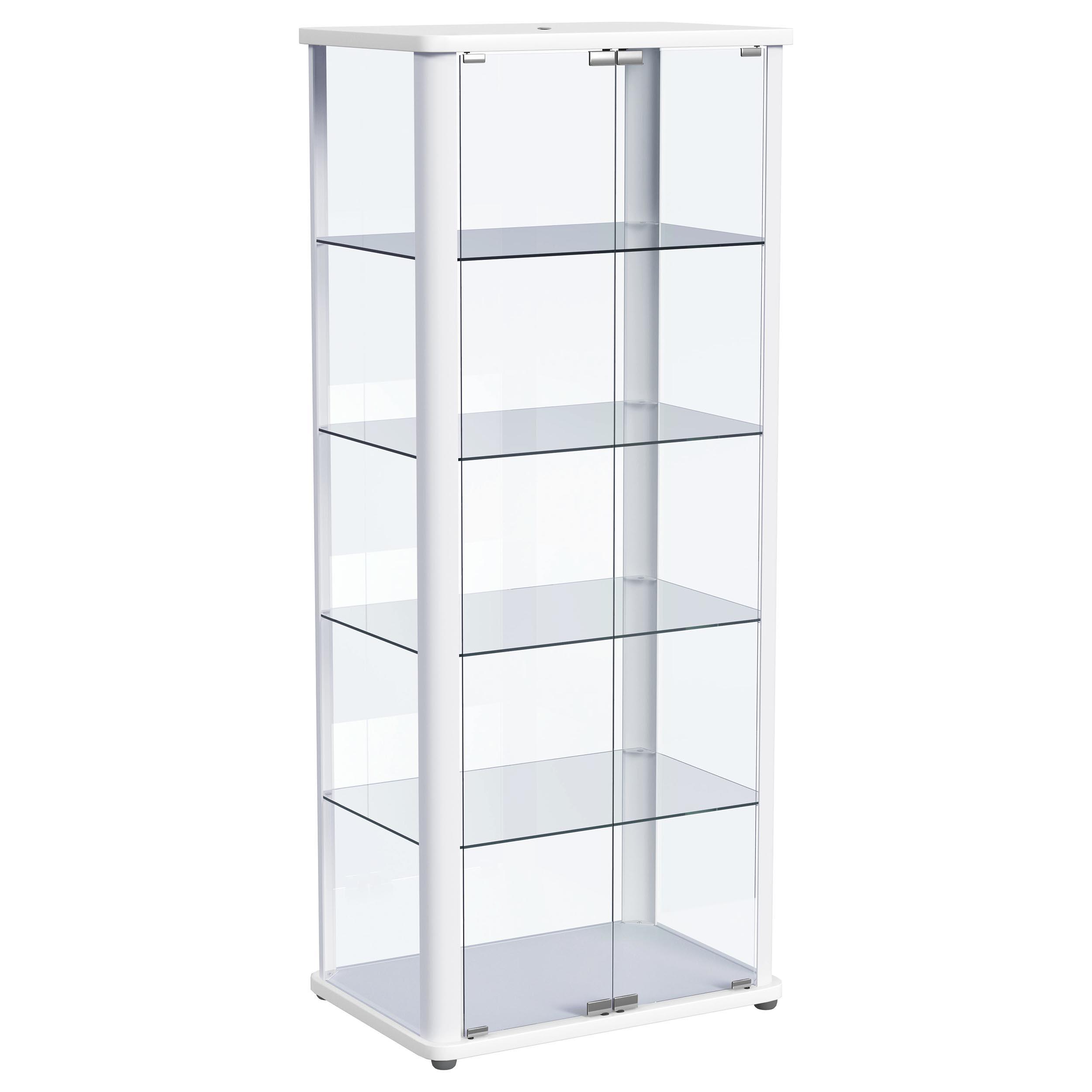 Coaster Aero 5-shelf Display Curio Cabinet with LED Lighting White