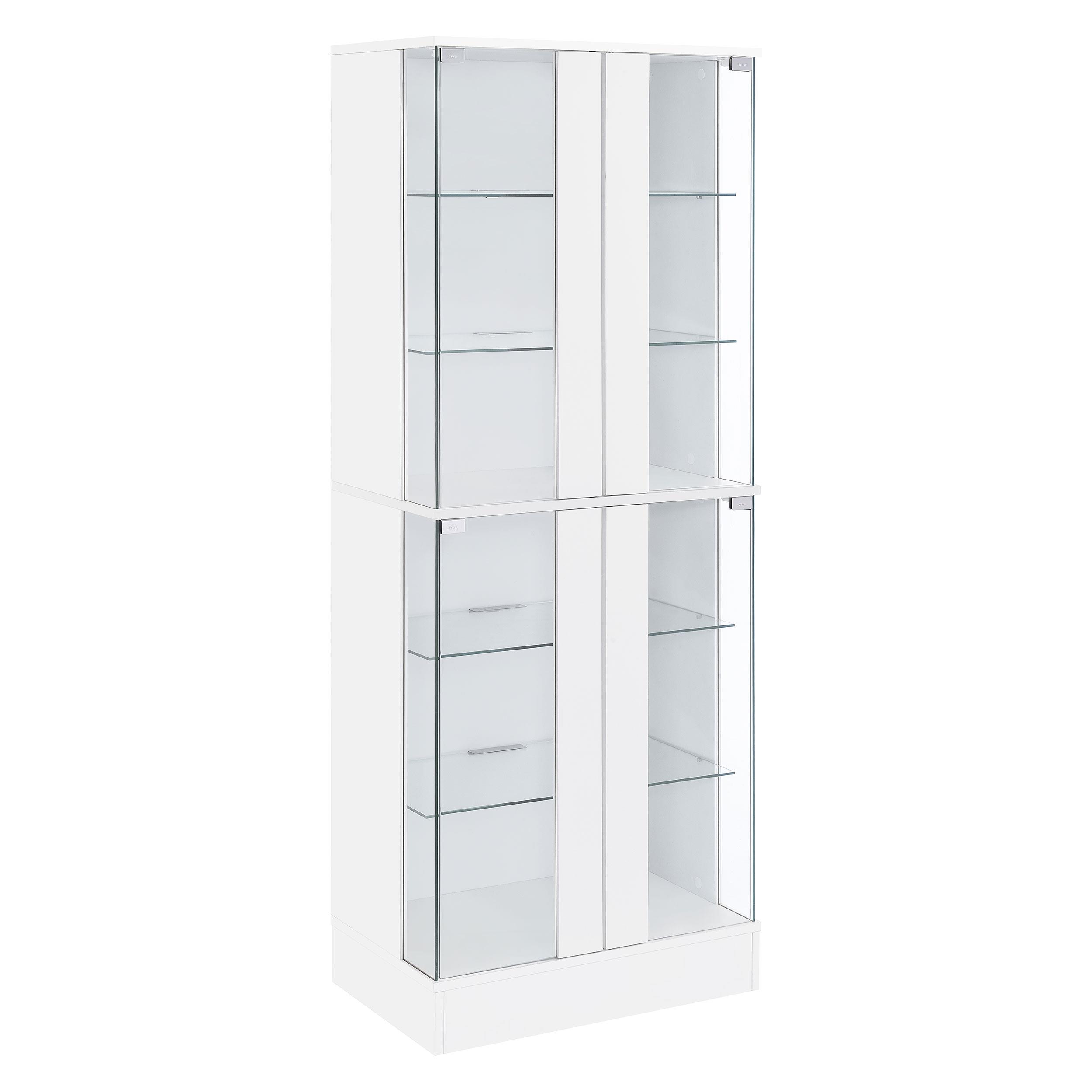 Coaster Cabra 4-door LED Curio Display Cabinet White High Gloss