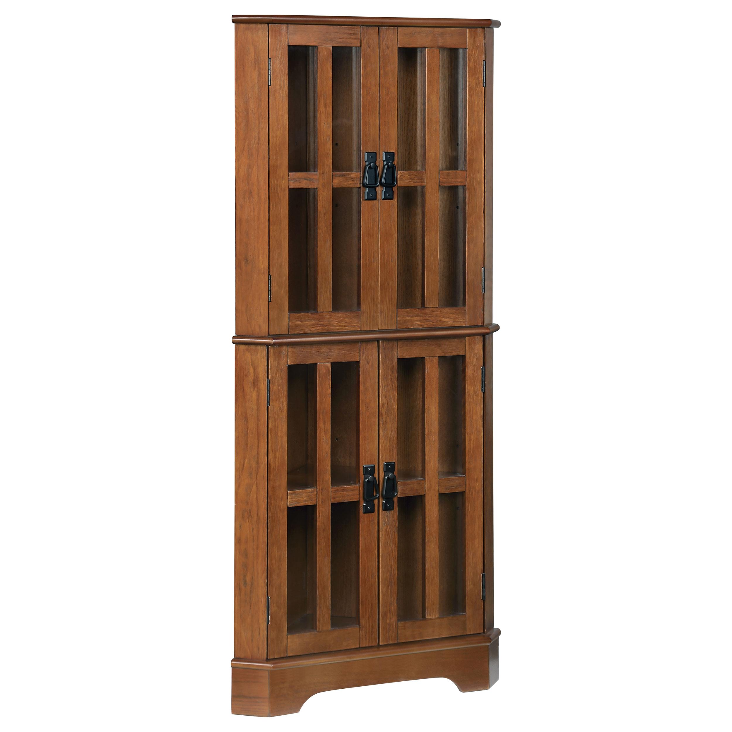 Coaster Coreosis 4-door Wood Corner Curio Cabinet Golden Brown