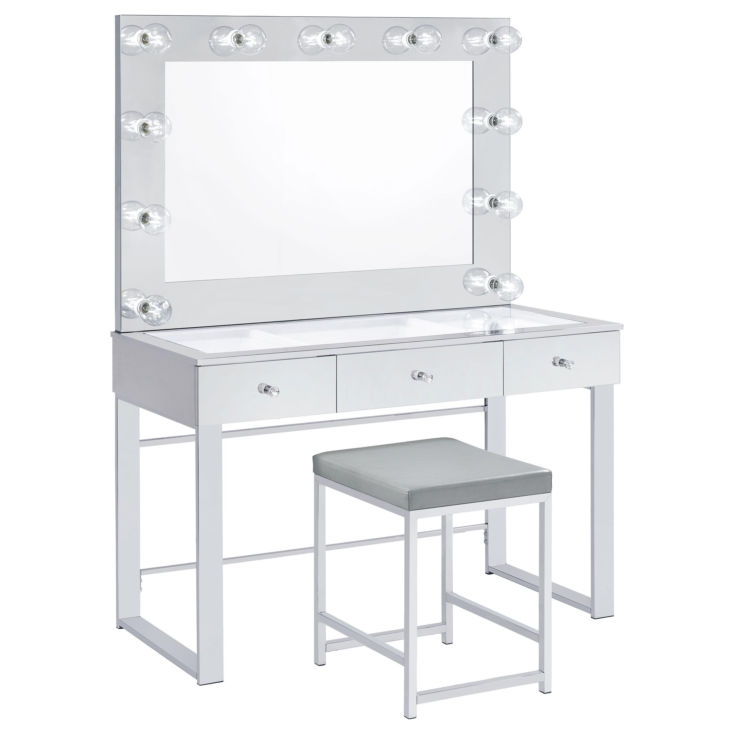 Model: 935933 | Coaster Umbridge Upholstered Square Padded Cushion Vanity Stool