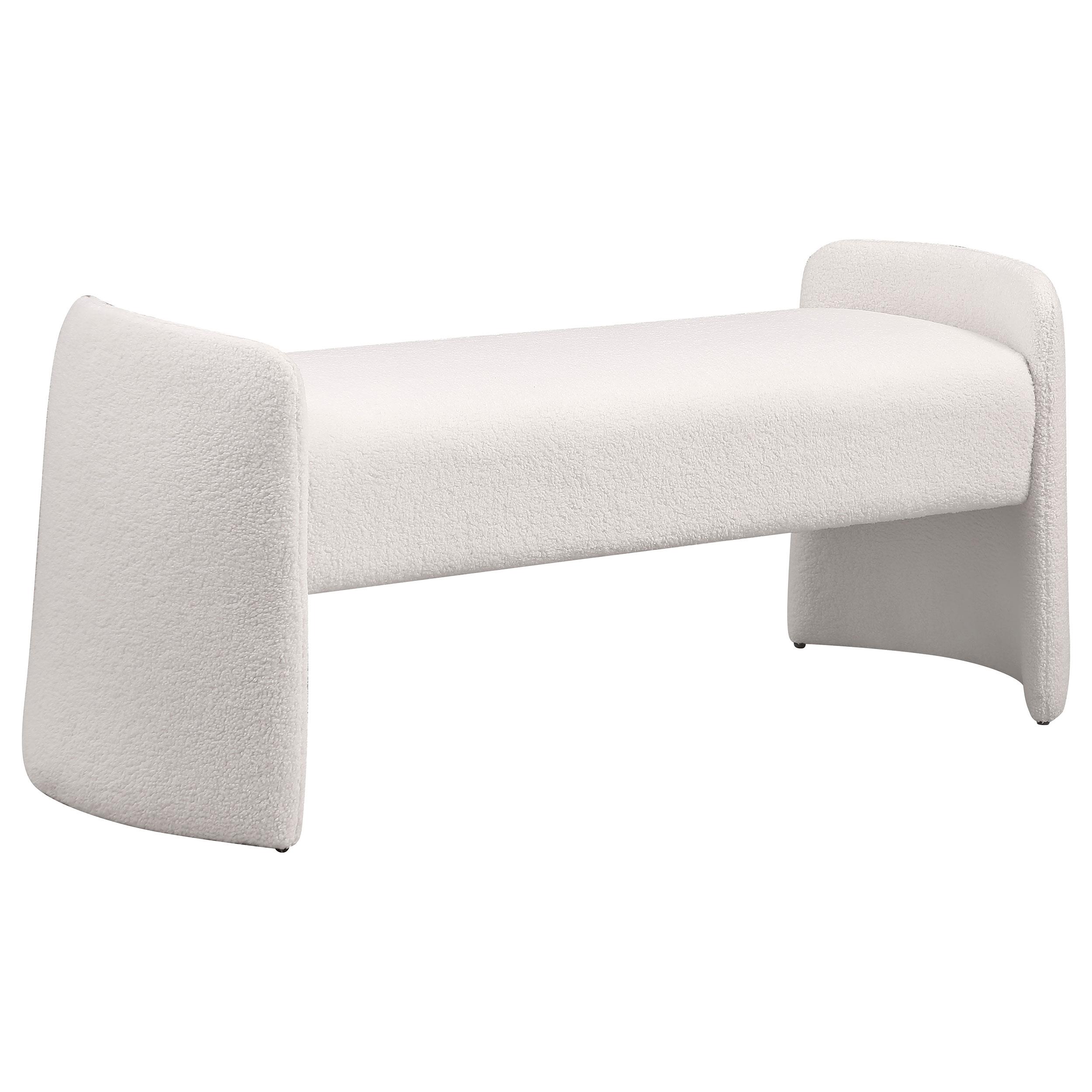 Coaster Peoria Velvet Upholstered Accent Bench Ivory