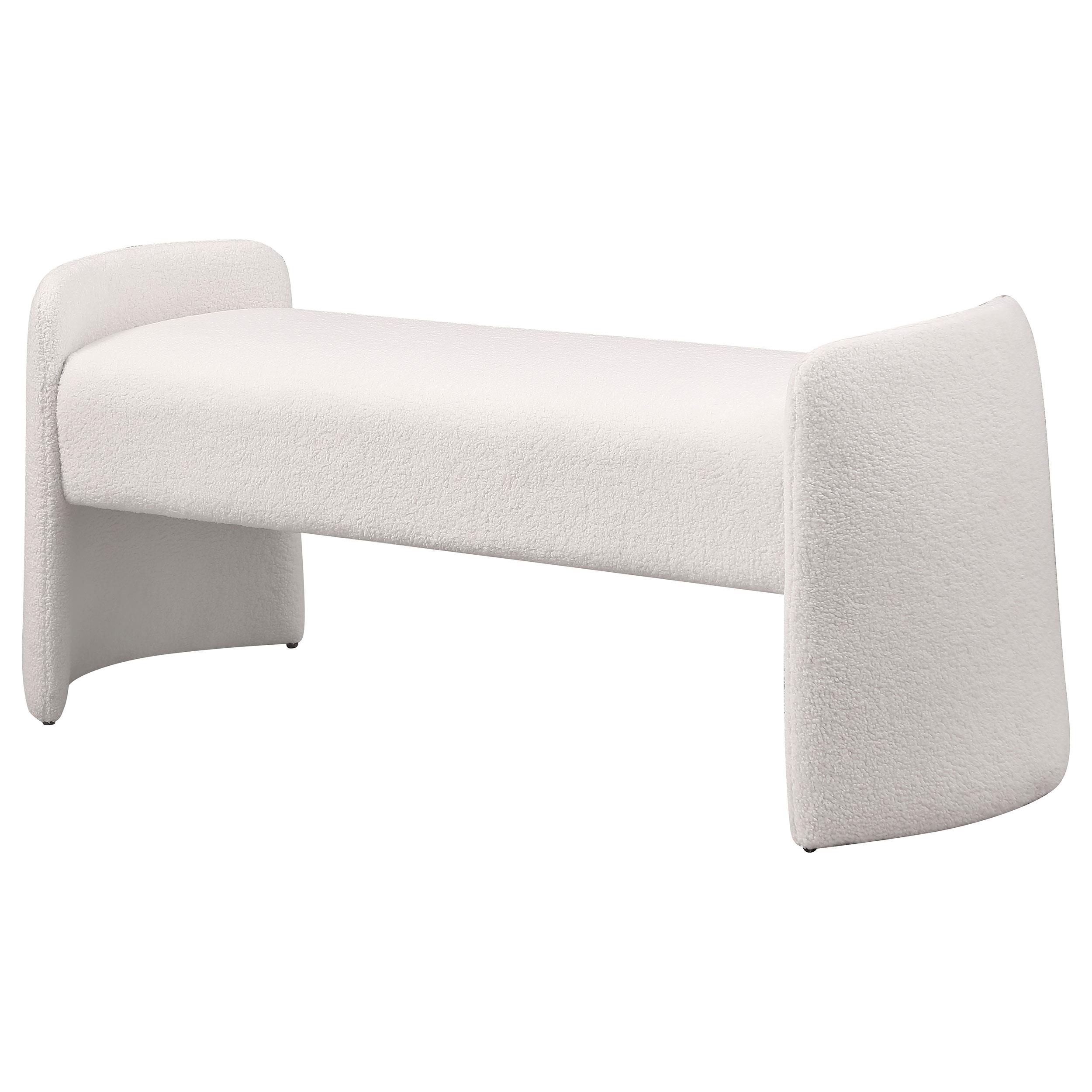 Model: 910199 | Coaster Peoria Velvet Upholstered Accent Bench Ivory