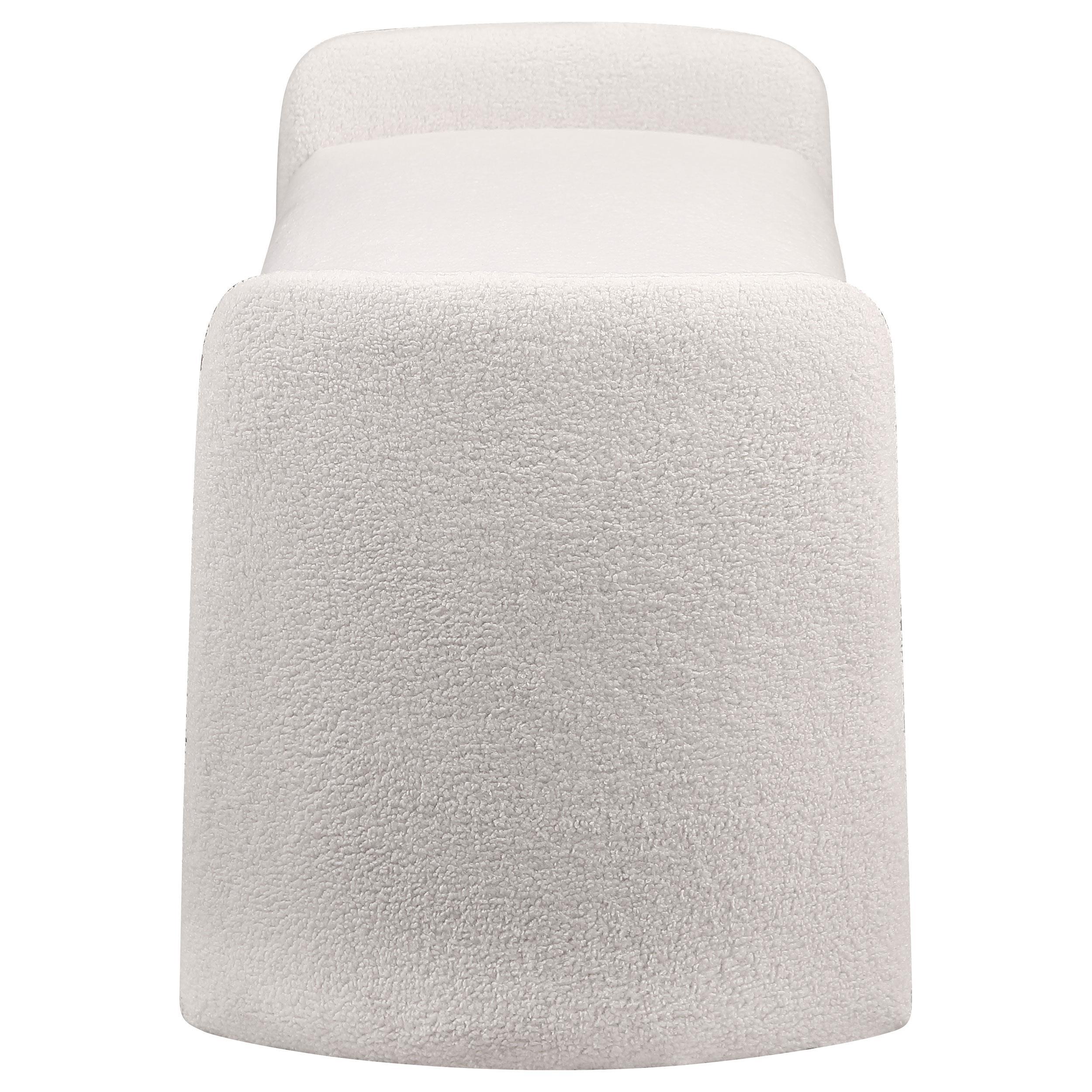 Model: 910199 | Coaster Peoria Velvet Upholstered Accent Bench Ivory