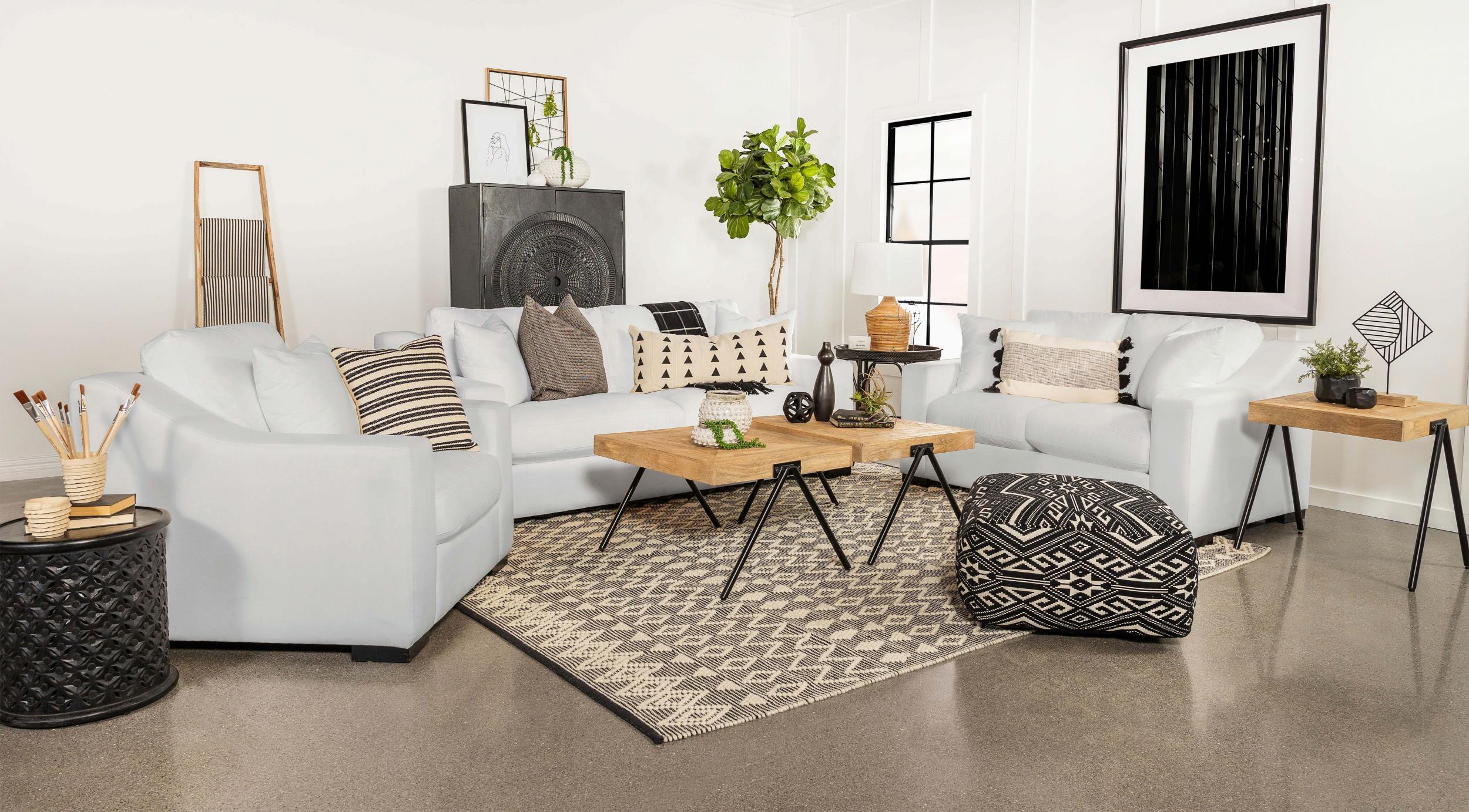 Coaster - 509891-S3 - Ashlyn 3-piece Upholstered Sloped Arm Sofa
