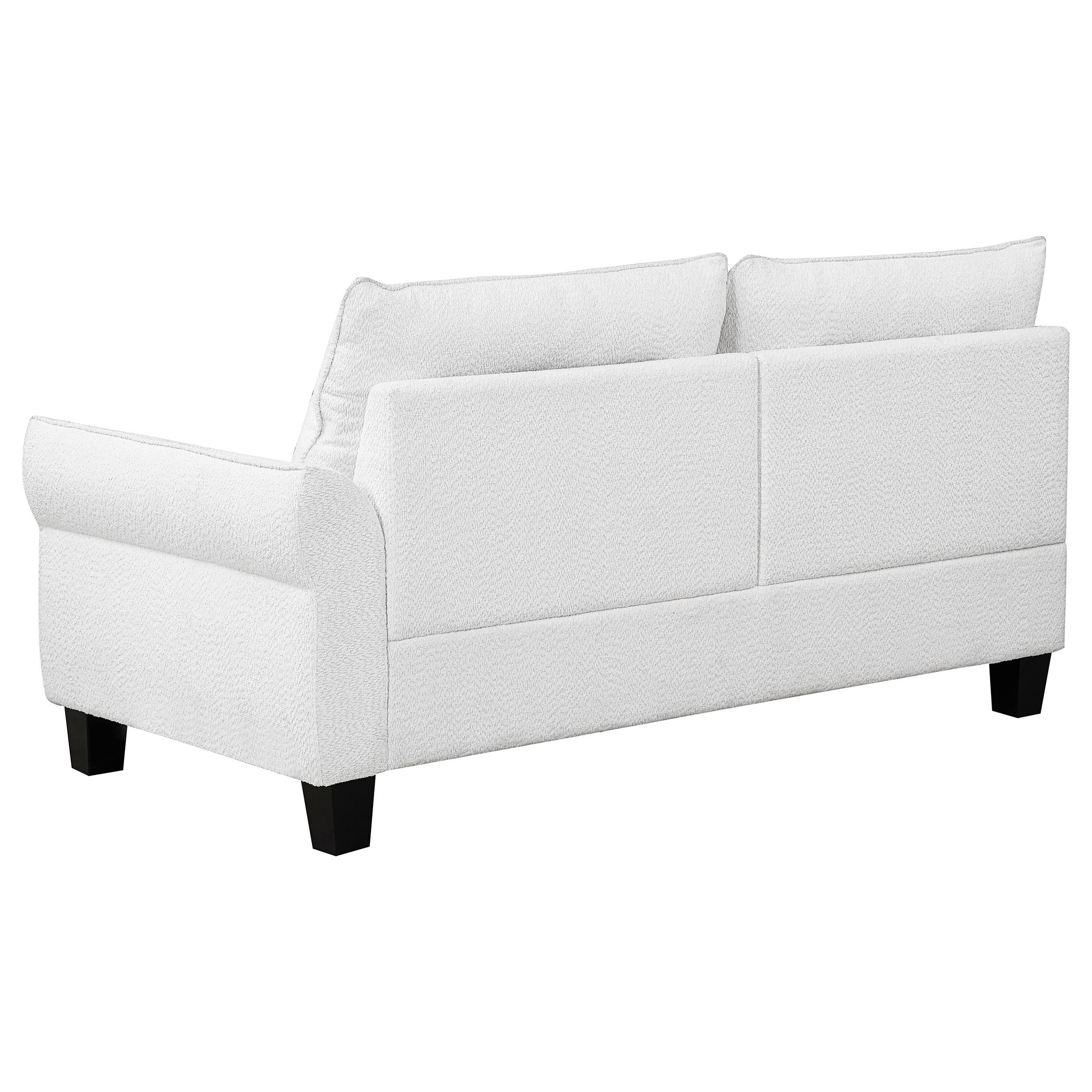 Model: 509550 | Coaster Caspian Upholstered Curved Arm Chaise Sectional Sofa White