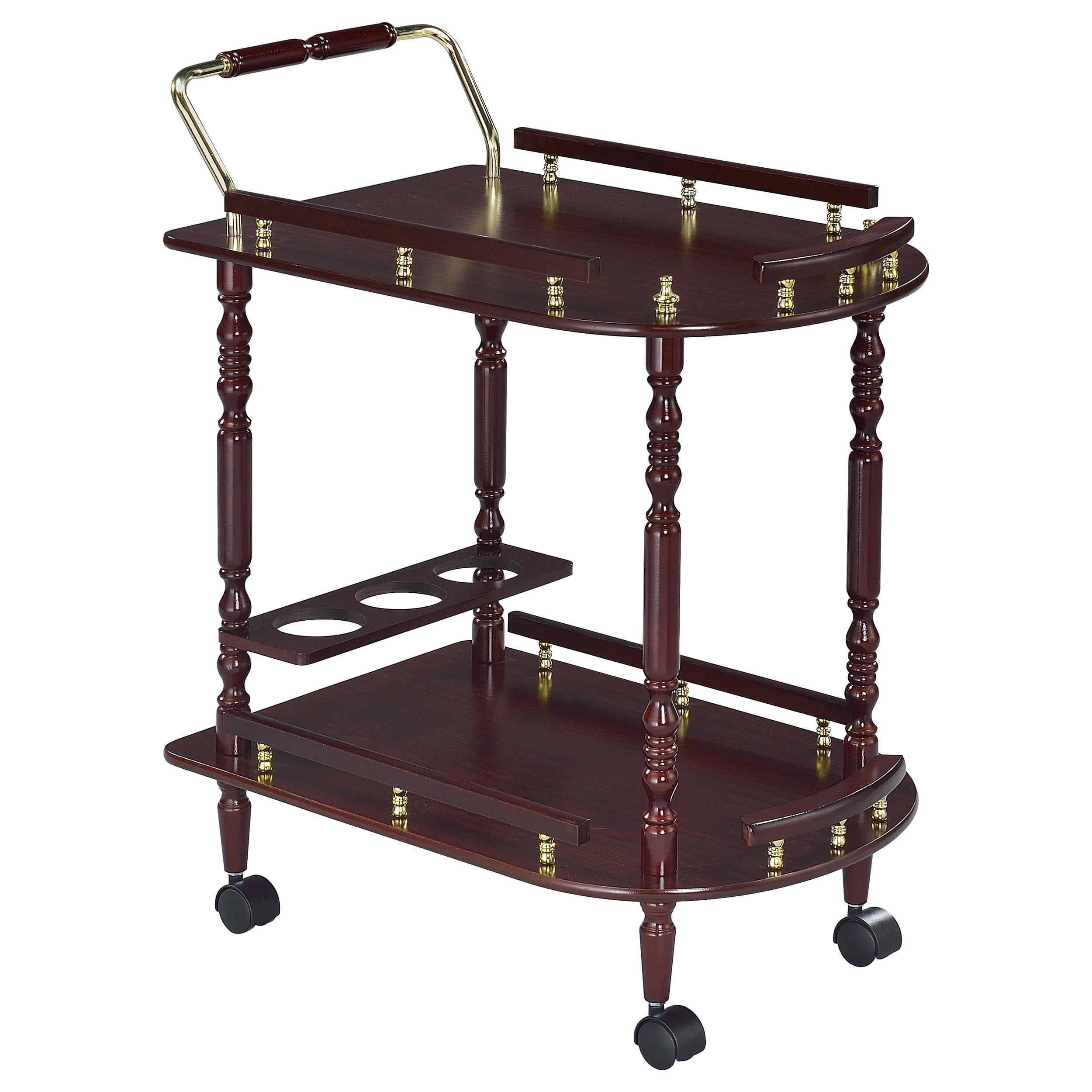 Coaster Palmer 2-tier Rectangular Wood Bar Cart Merlot