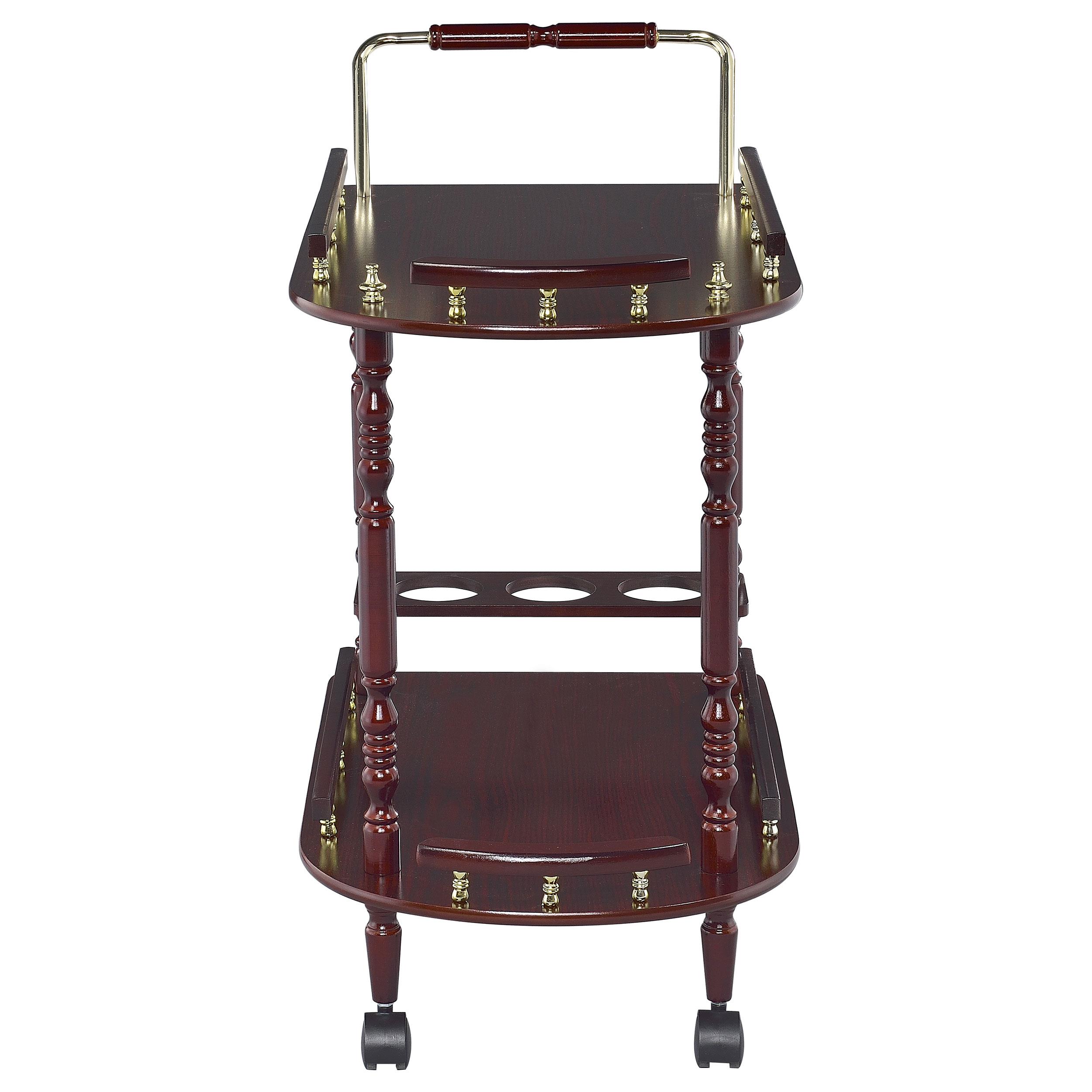 Model: 3512 | Coaster Palmer 2-tier Rectangular Wood Bar Cart Merlot