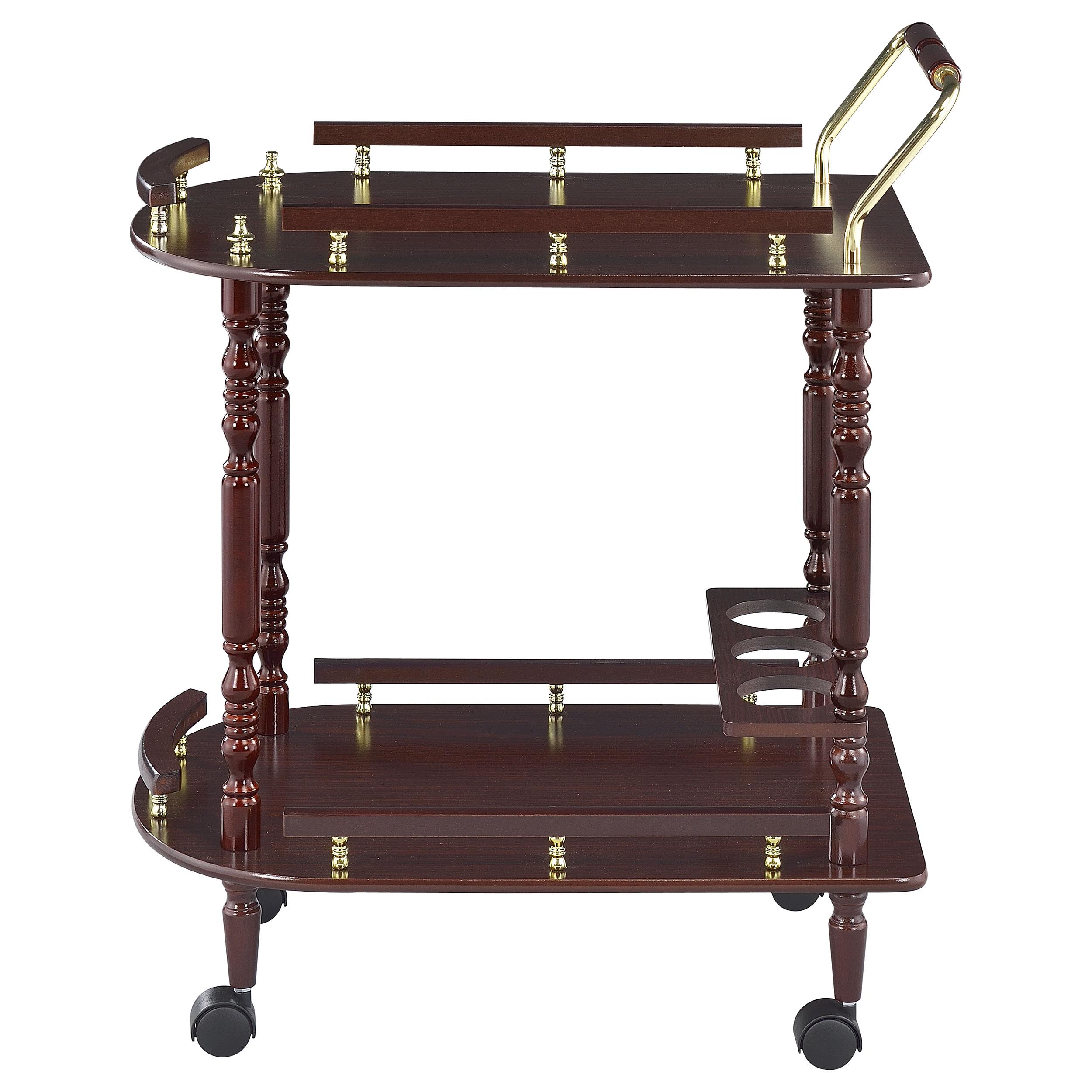 Model: 3512 | Coaster Palmer 2-tier Rectangular Wood Bar Cart Merlot