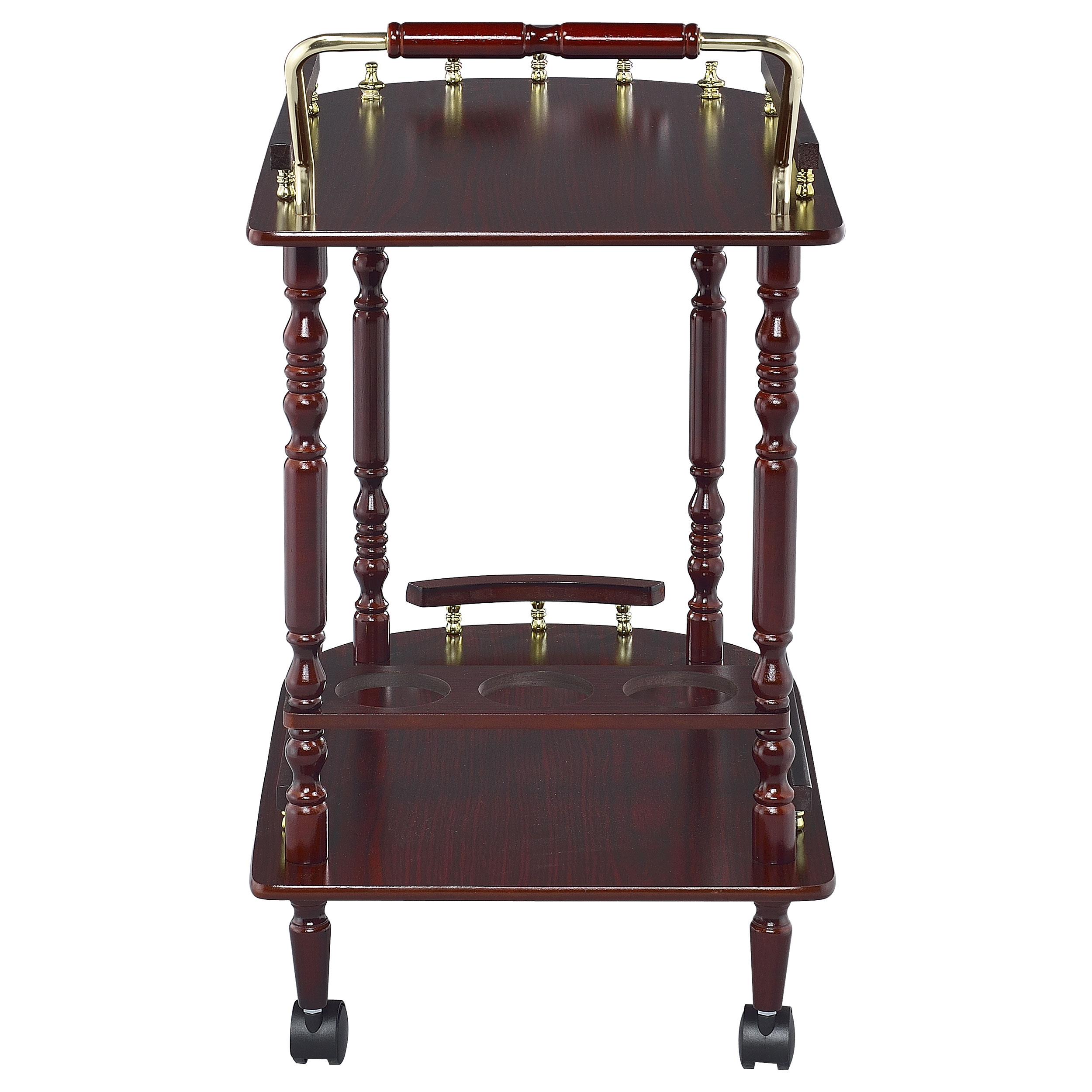 Model: 3512 | Coaster Palmer 2-tier Rectangular Wood Bar Cart Merlot