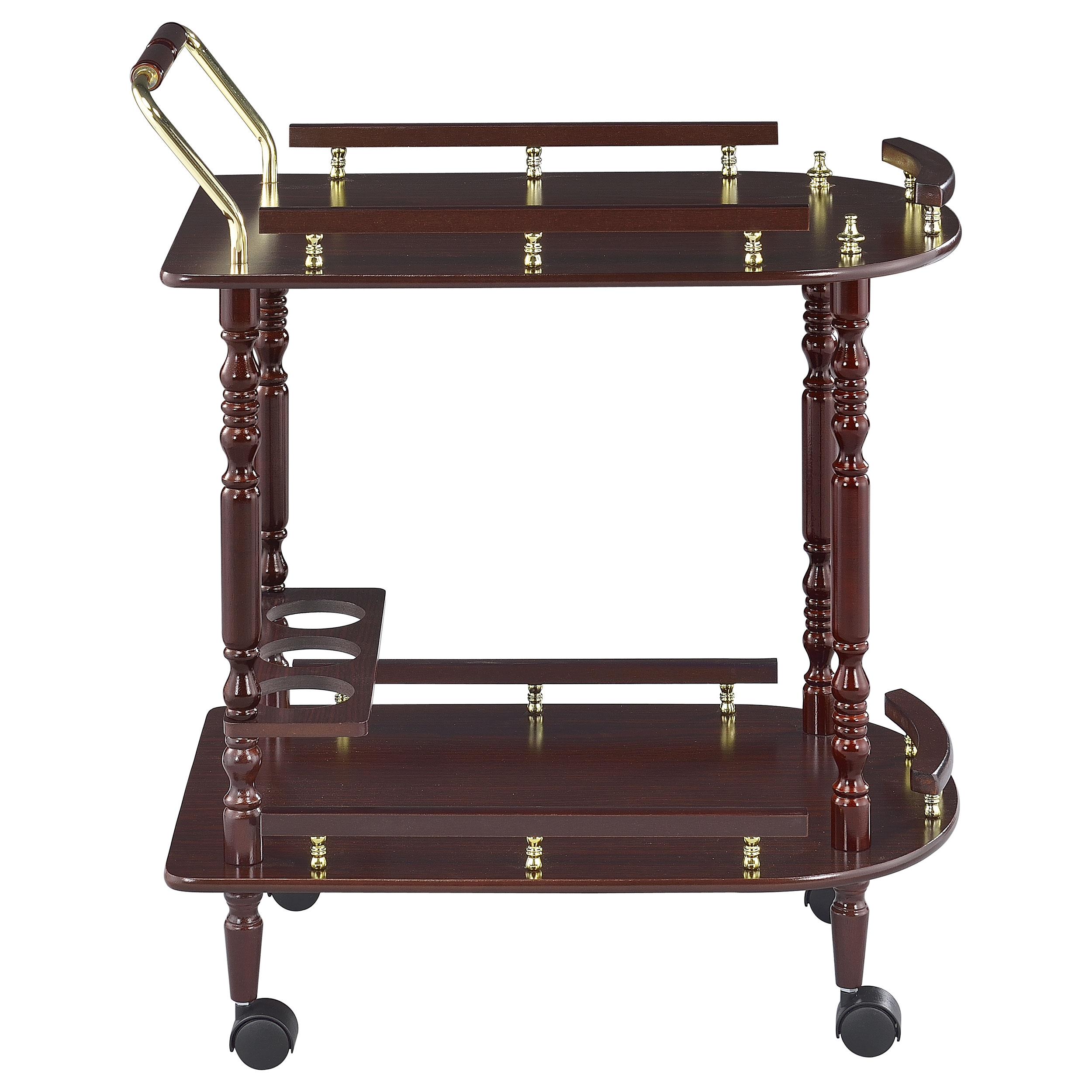 Model: 3512 | Coaster Palmer 2-tier Rectangular Wood Bar Cart Merlot