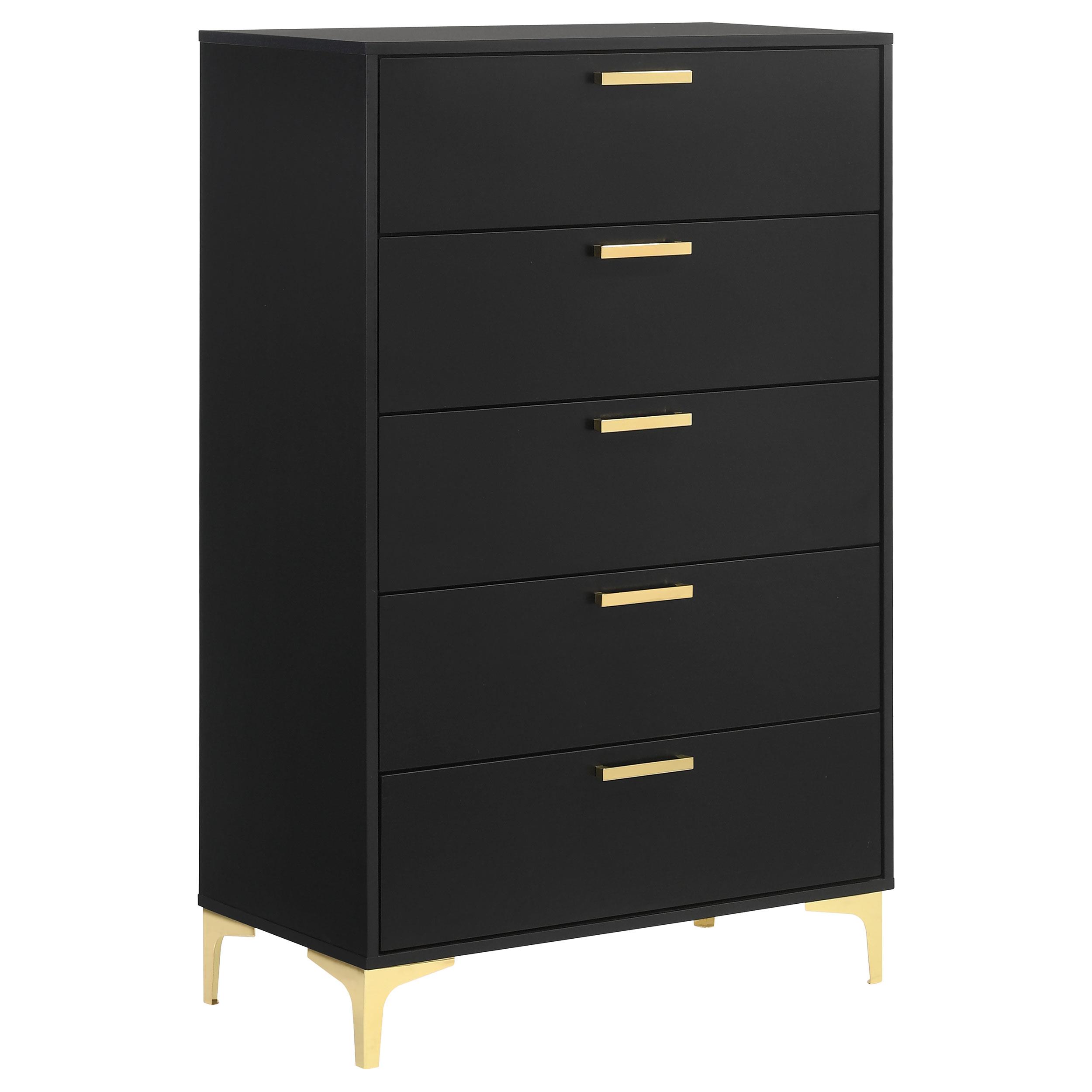 Coaster - 224455 - Kendall 5-drawer Bedroom Chest Black-224455
