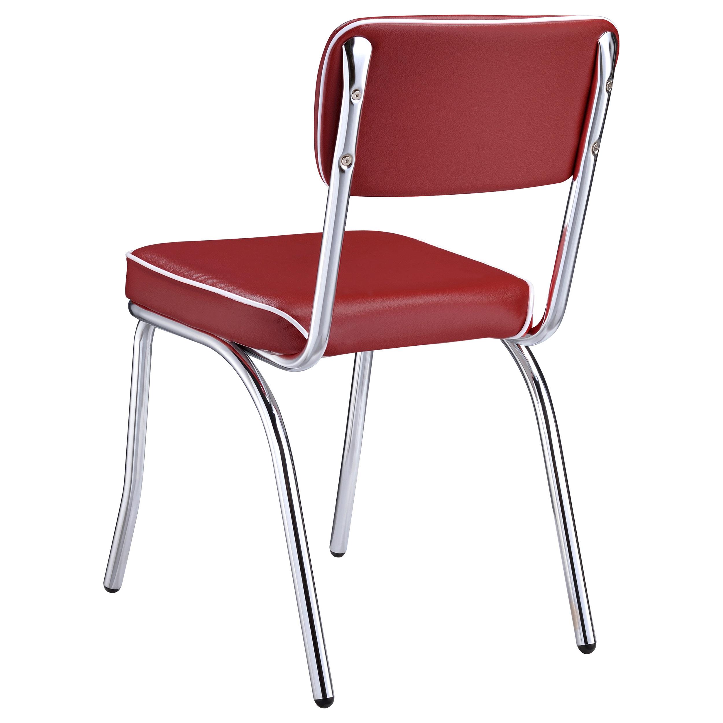 Model: 2065-S5R | Coaster Retro 5-piece Oval Dining Table Set White and Red