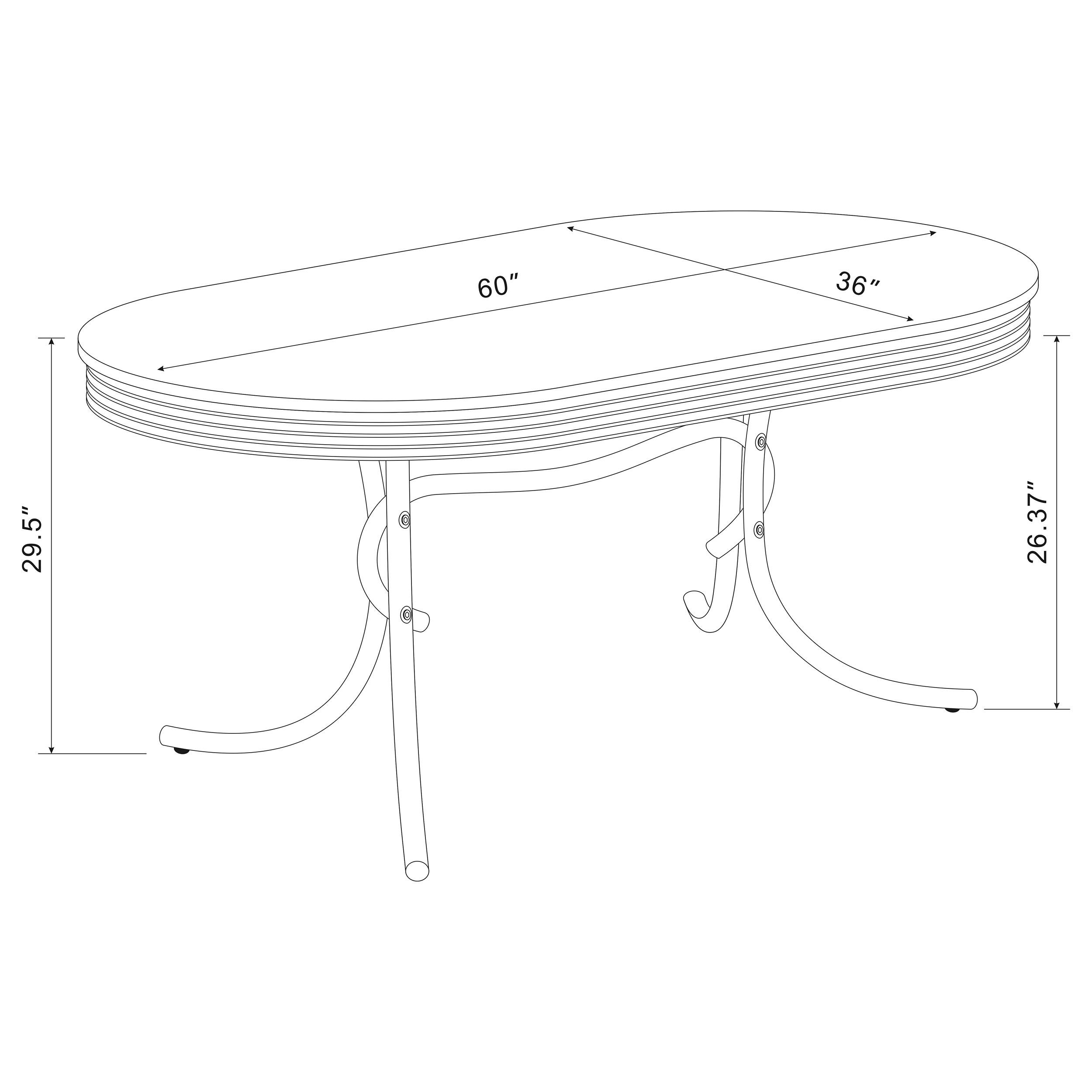 Model: 2065-S5R | Coaster Retro 5-piece Oval Dining Table Set White and Red