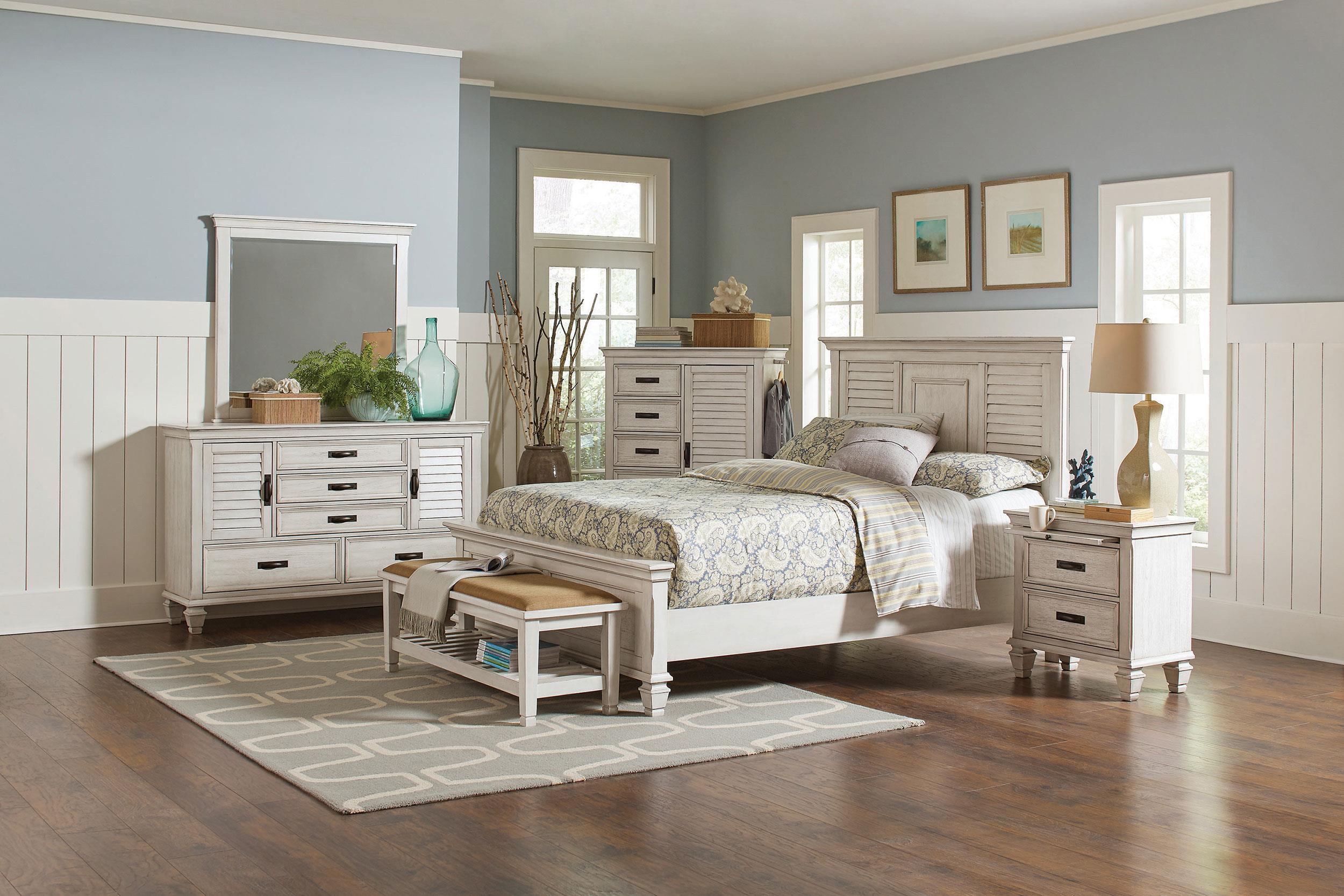 Model: 205338 | Coaster Franco 5-drawer Door Chest Distressed White