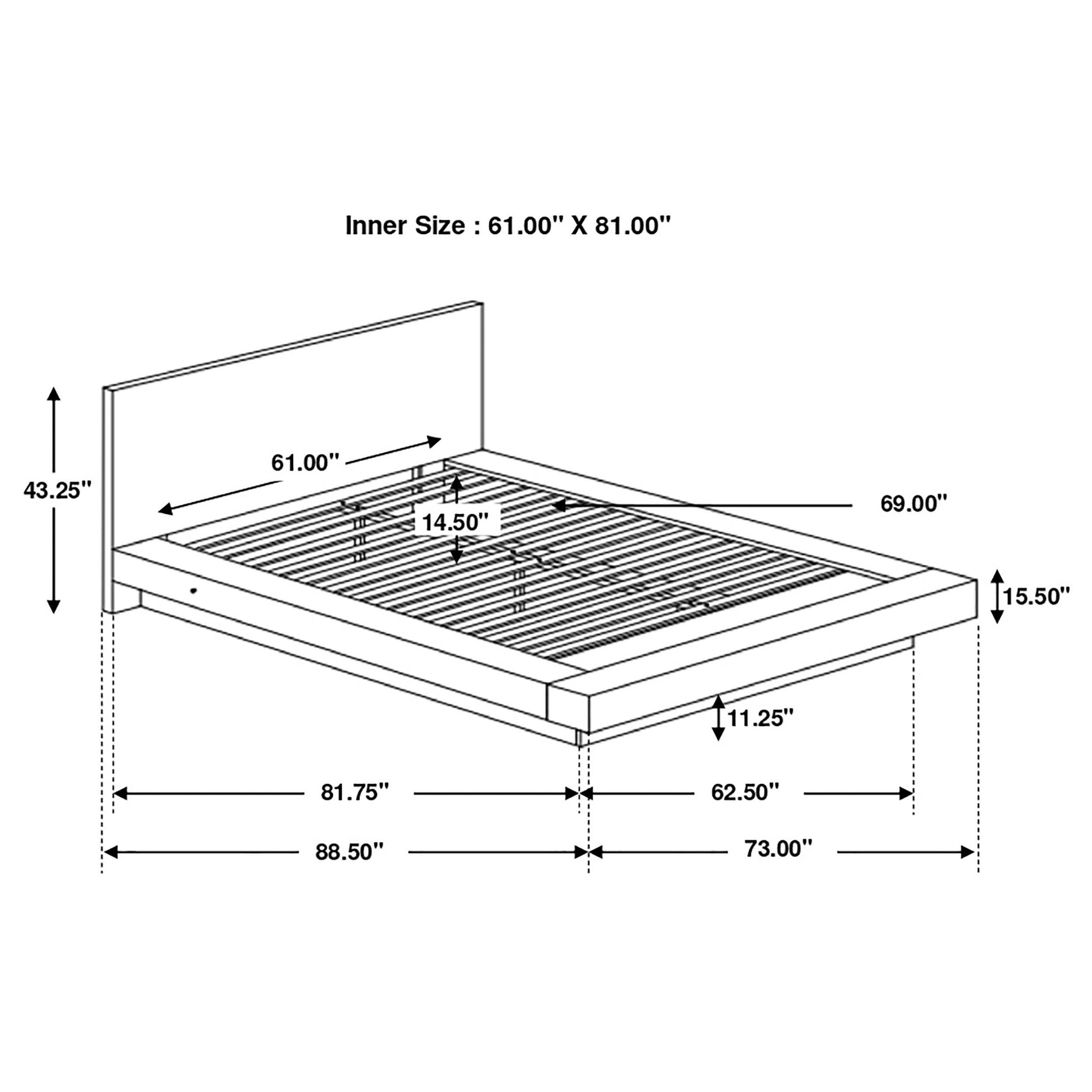 Model: 200711Q | Coaster Jessica Wood Queen LED Panel Bed Cappuccino
