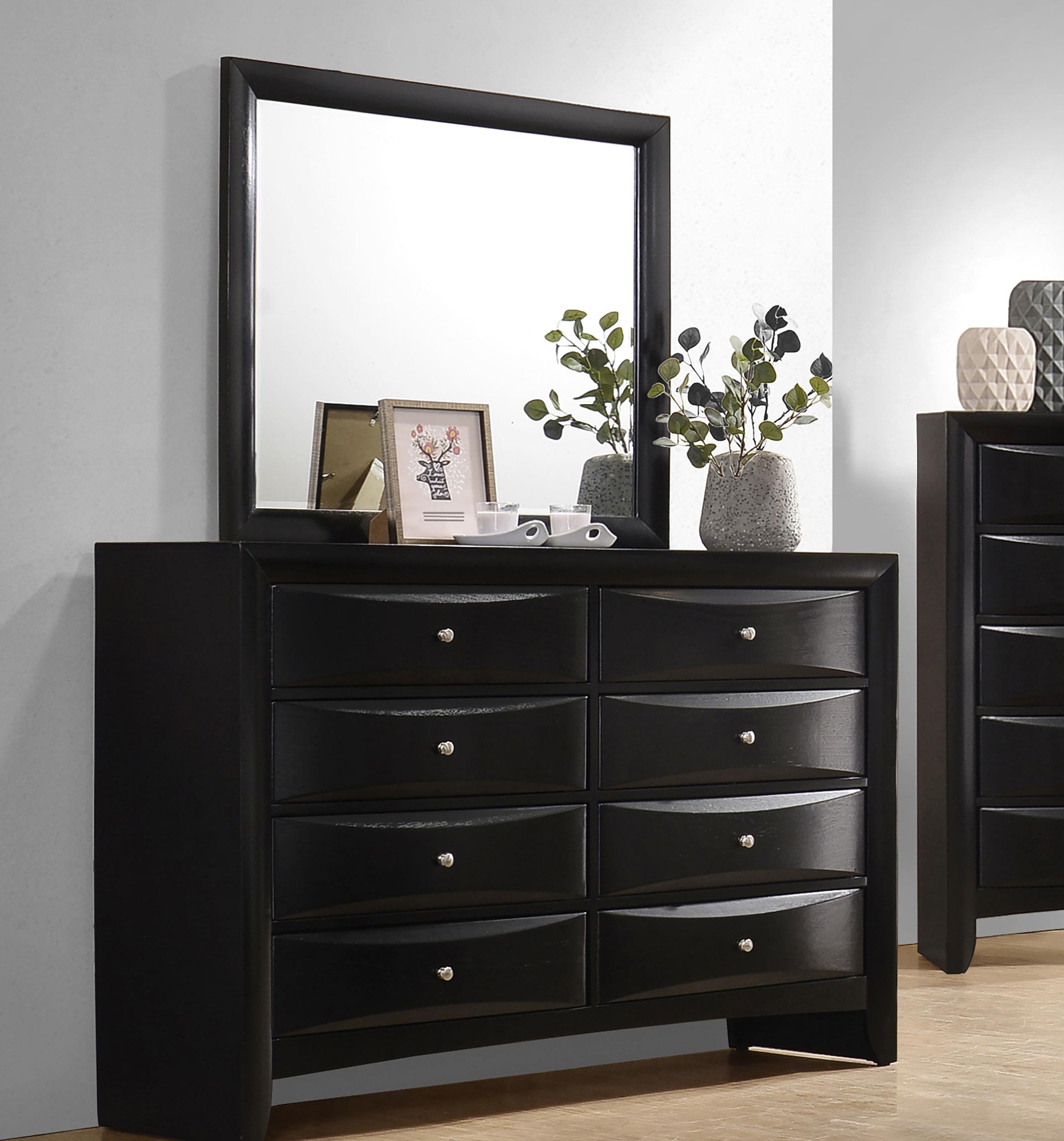 Model: 200703M | Coaster Briana 8-drawer Dresser with Mirror Black