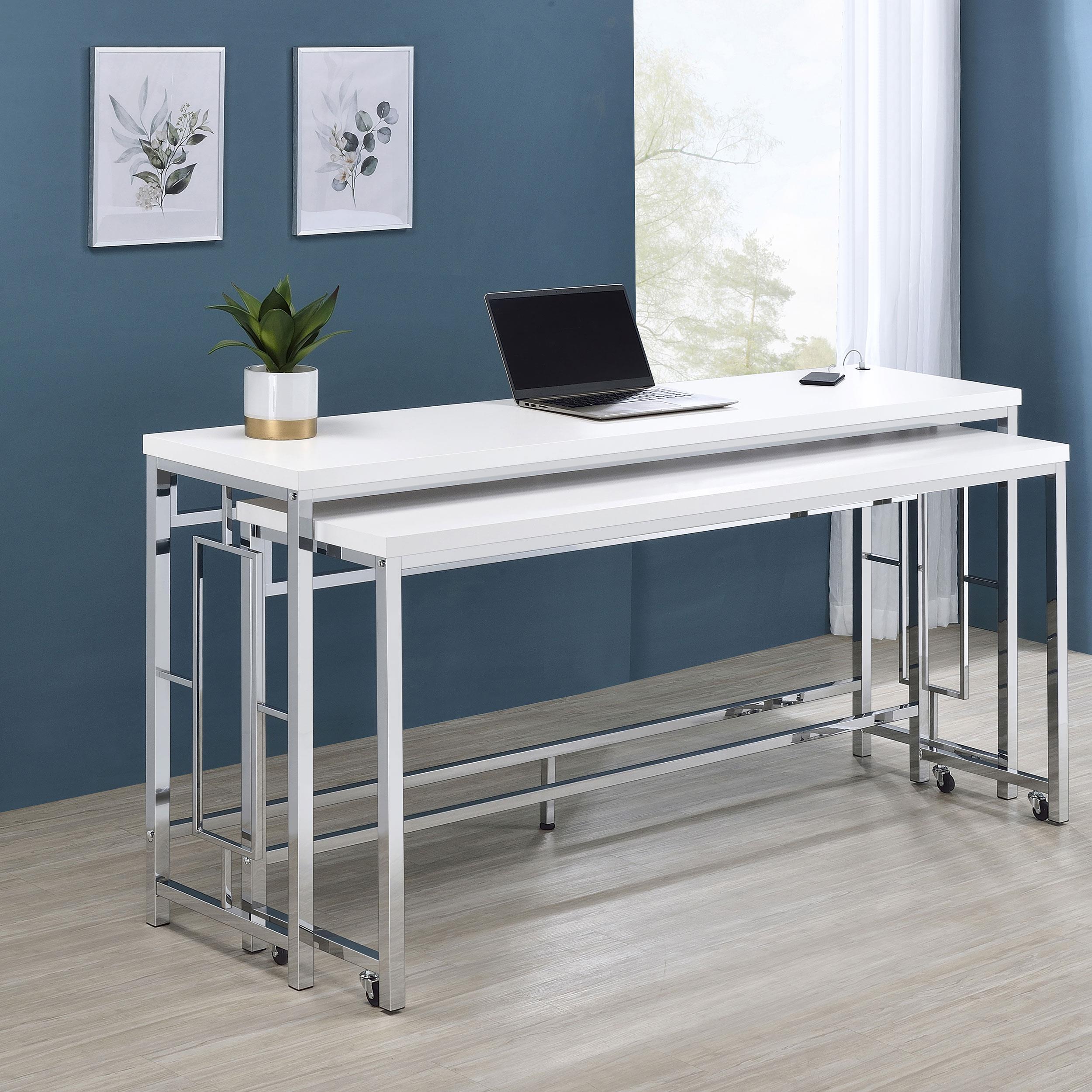 Model: 182715 | Coaster Jackson 5-piece Multipurpose Counter Height Table Set White