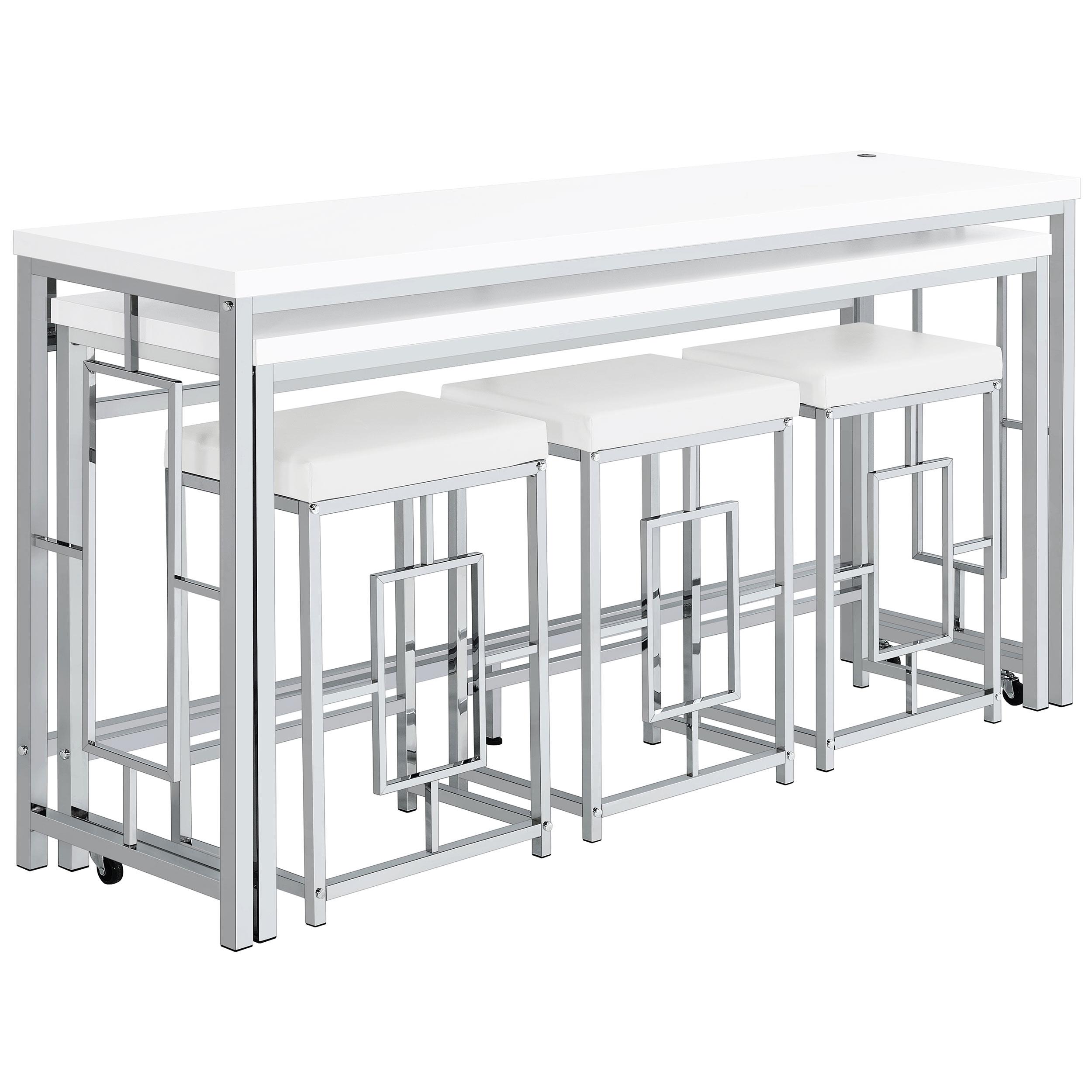 Model: 182715 | Coaster Jackson 5-piece Multipurpose Counter Height Table Set White