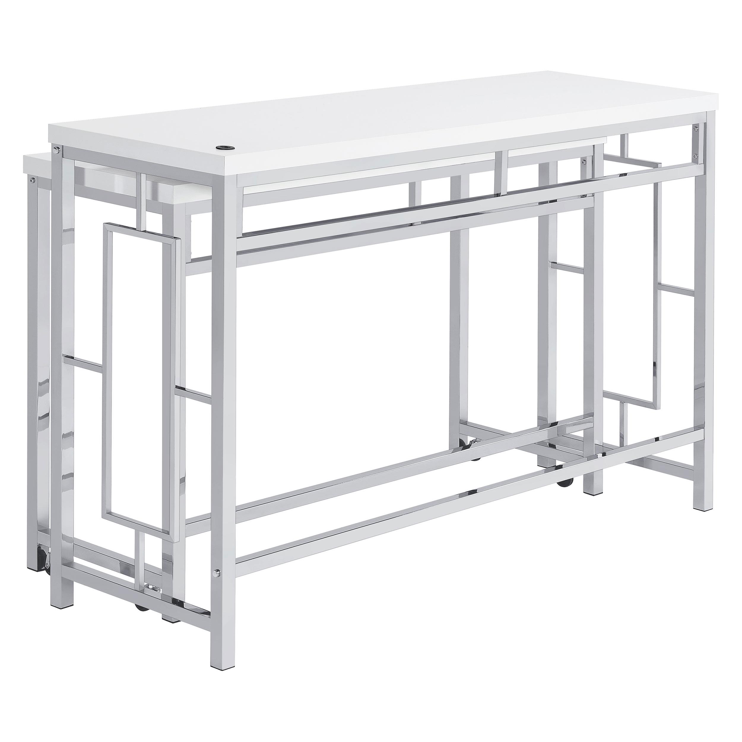 Model: 182714 | Coaster Jackson 4-piece Multipurpose Counter Height Table Set White