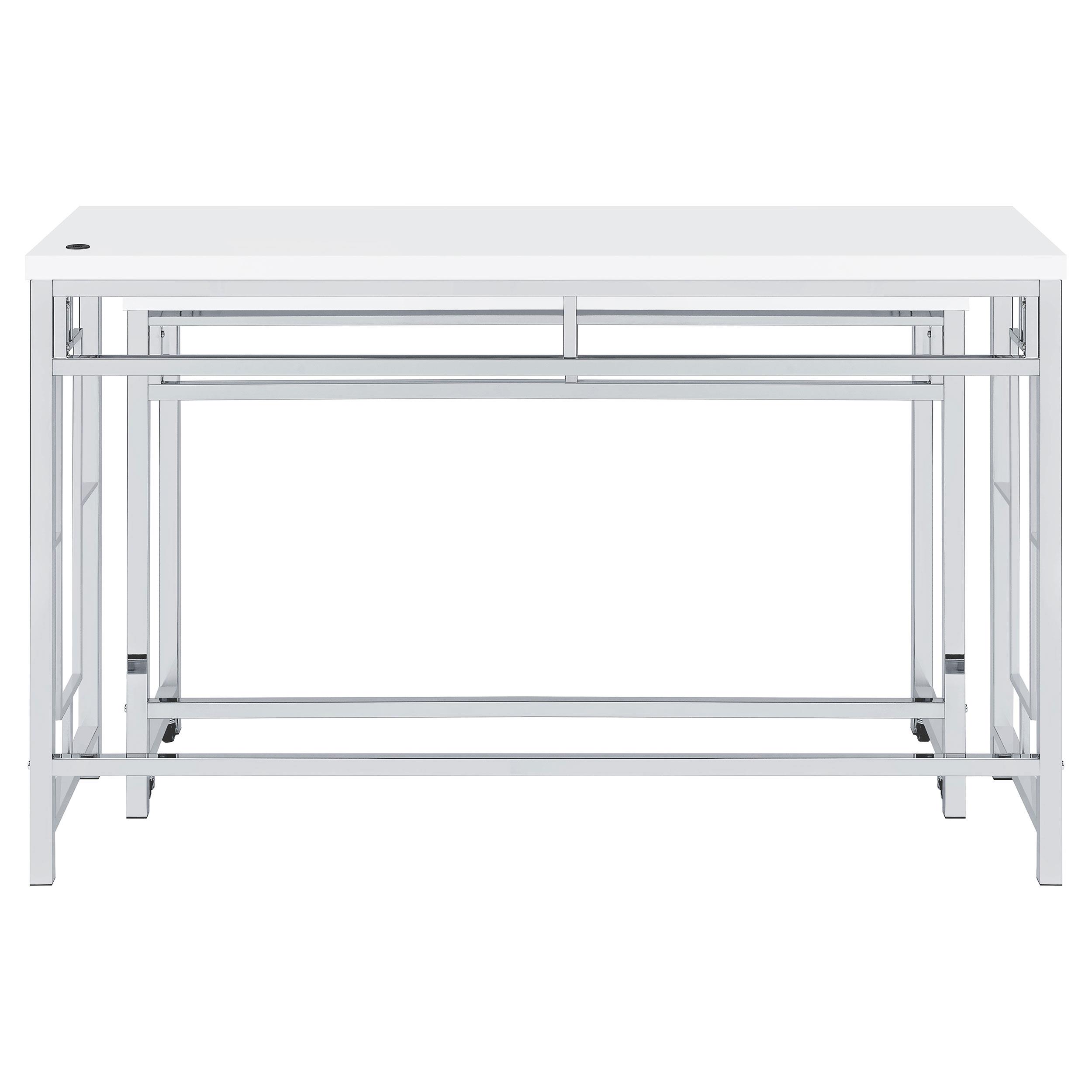 Model: 182714 | Coaster Jackson 4-piece Multipurpose Counter Height Table Set White