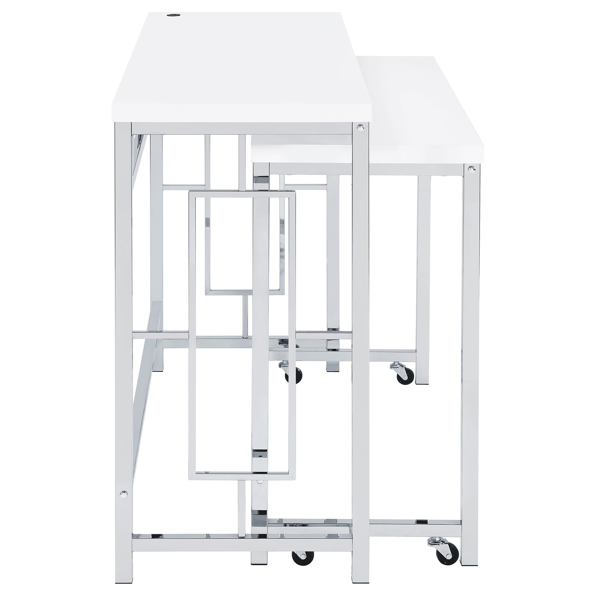 Model: 182714 | Coaster Jackson 4-piece Multipurpose Counter Height Table Set White