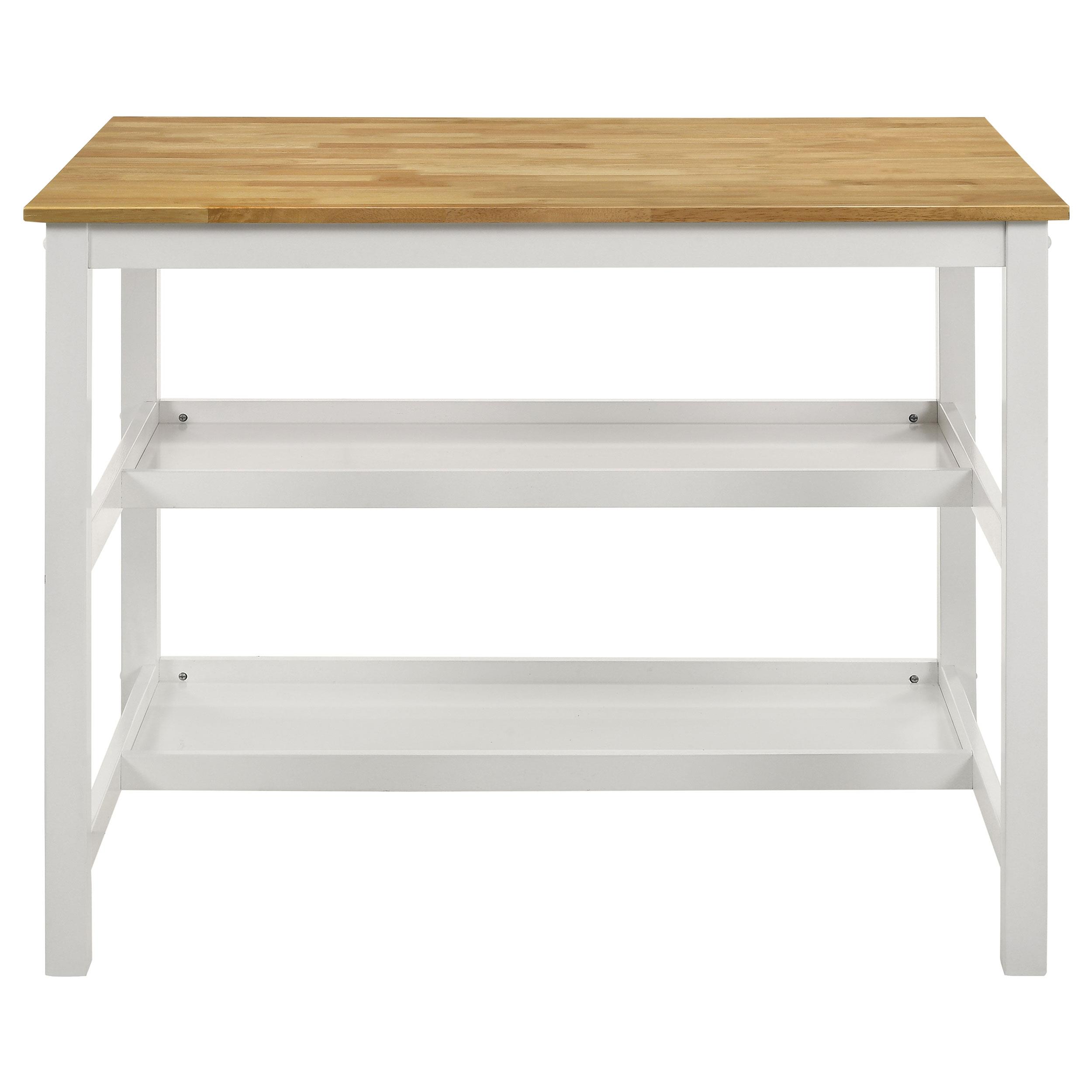 Model: 122246 | Coaster Edgeworth Kitchen Island Counter Table with Pot Rack White