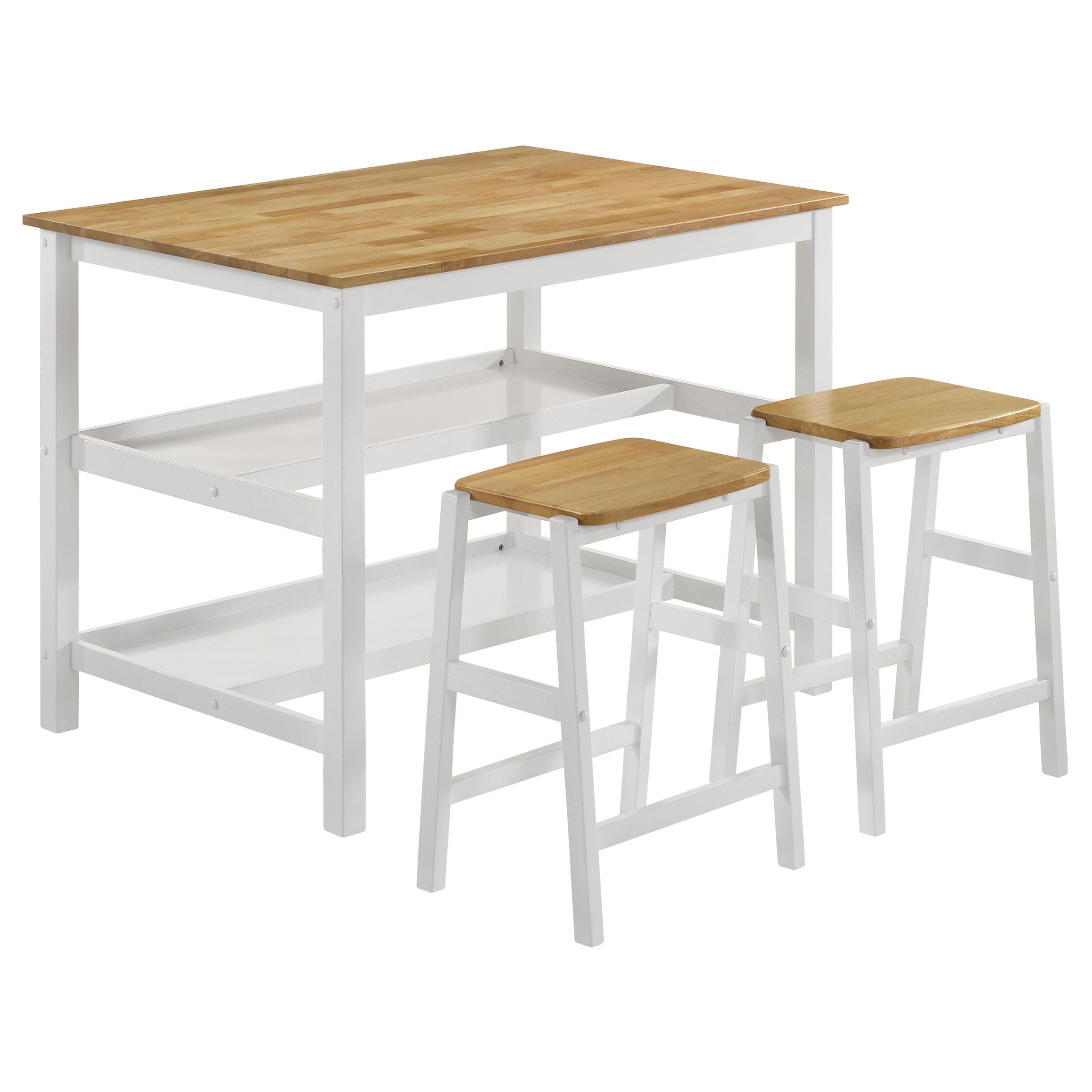 Model: 122246 | Coaster Edgeworth Kitchen Island Counter Table with Pot Rack White
