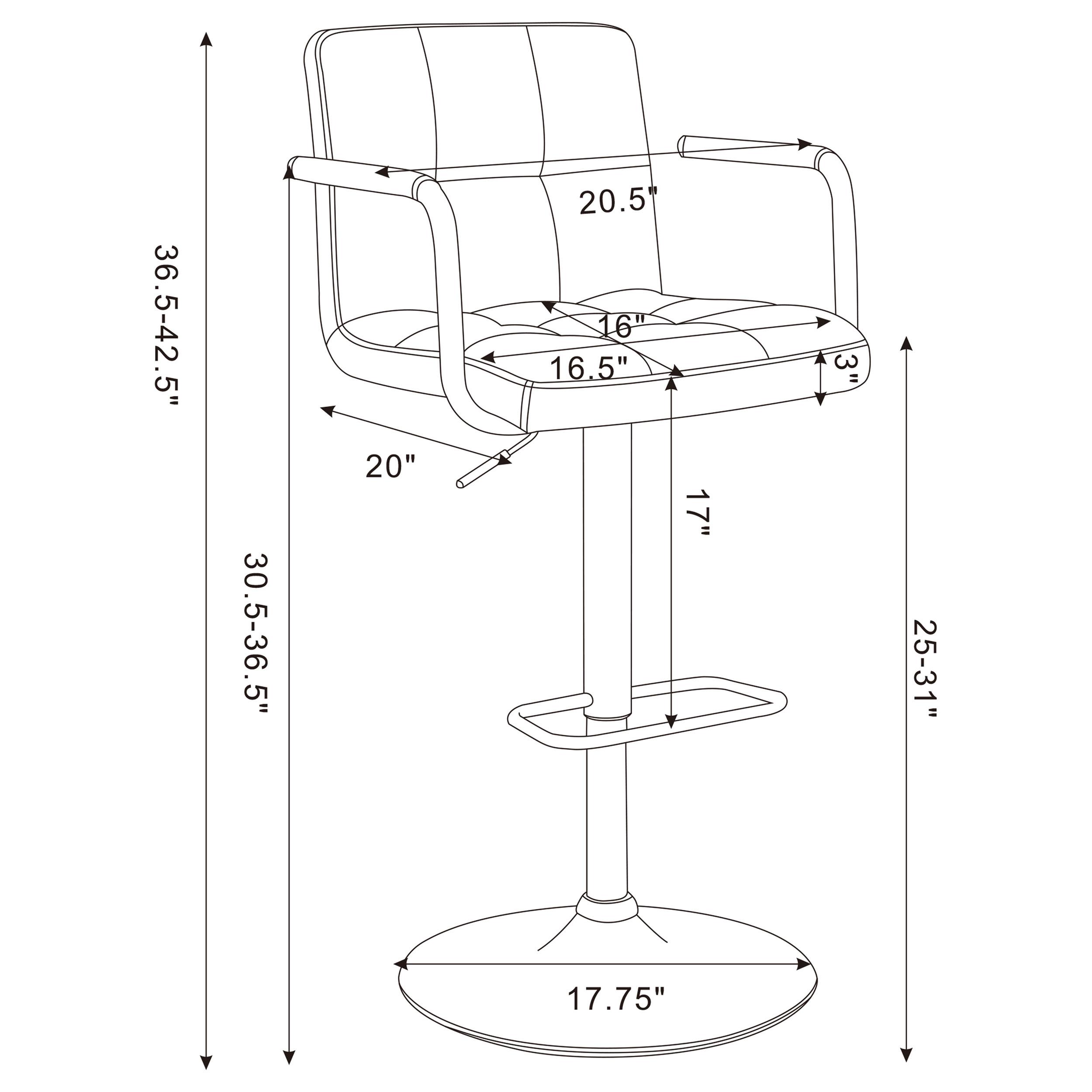 Model: 121096 | Coaster Palomar Adjustable Height Bar Stool Grey and Chrome