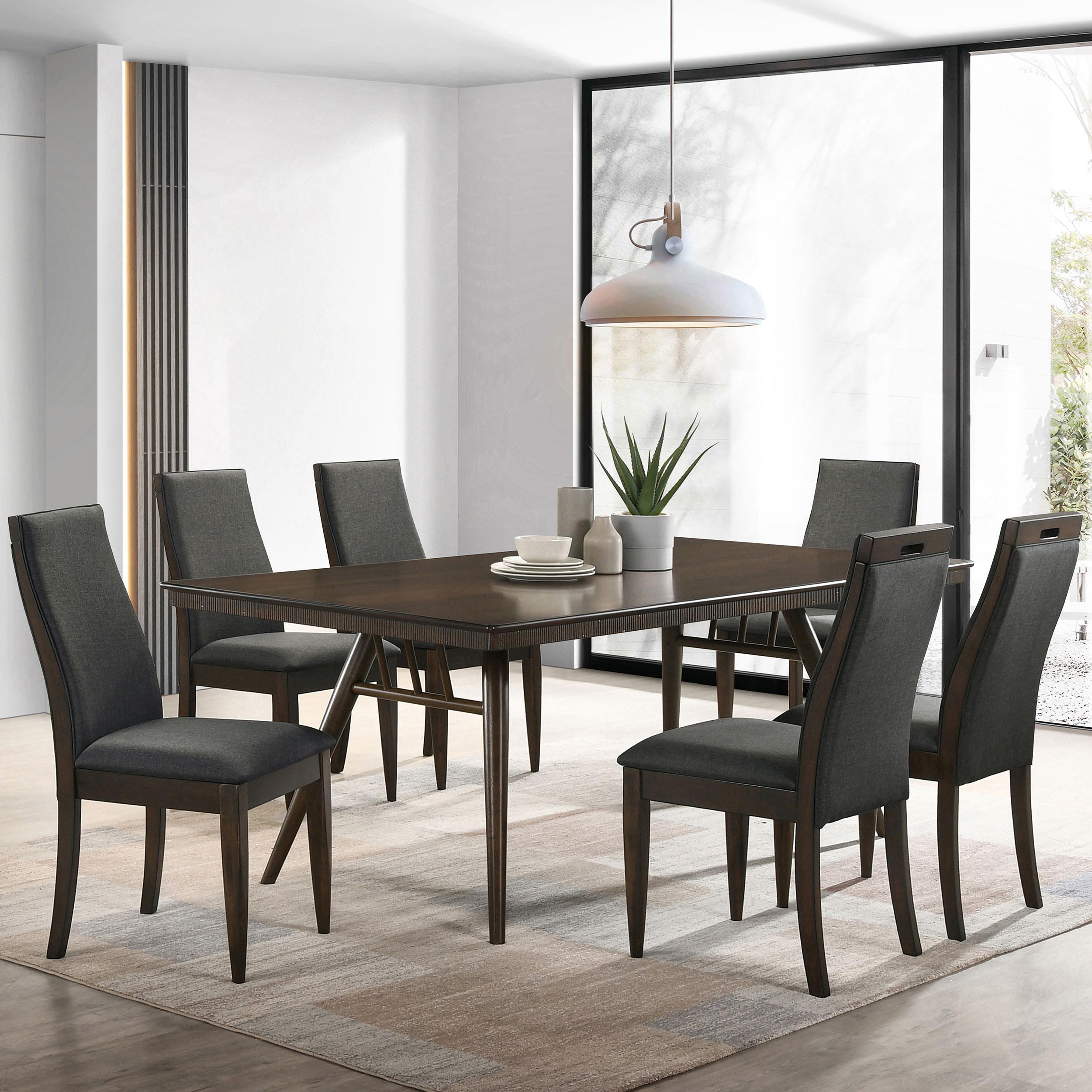 Coaster Wes 7-piece Rectangular Dining Table Set Dark Walnut