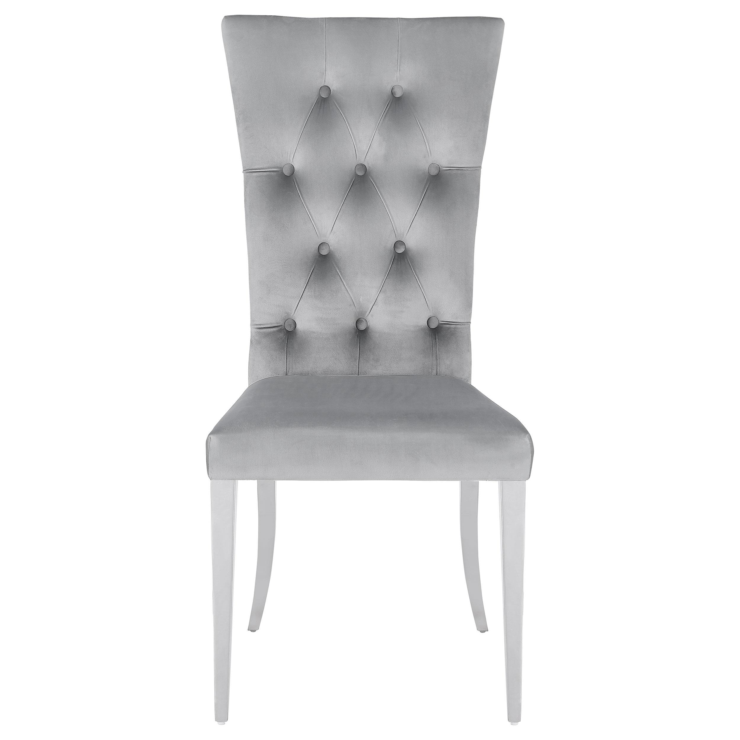Model: 111103 | Coaster Kerwin Velvet Upholstered Dining Side Chair Grey (Set of 2)