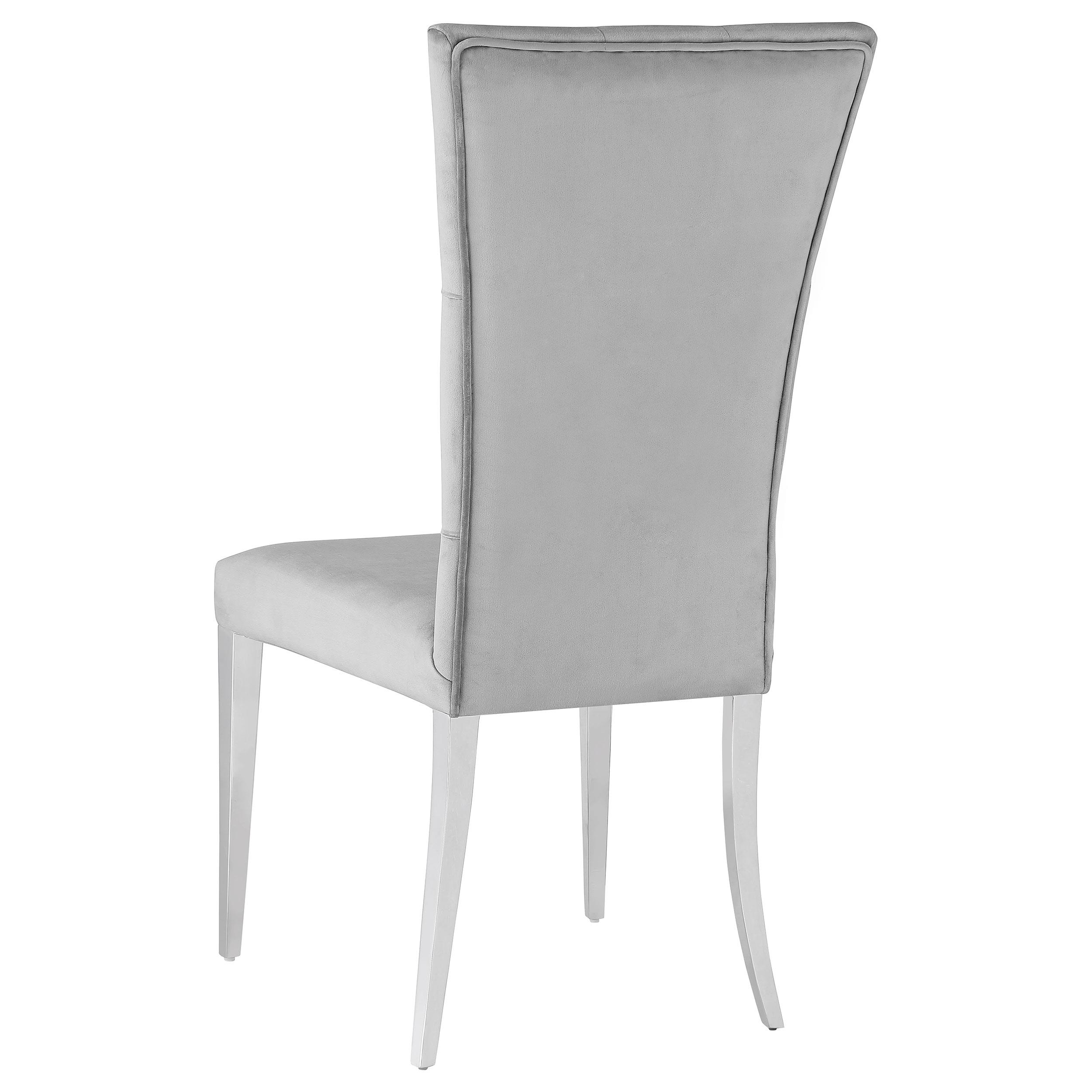 Model: 111103 | Coaster Kerwin Velvet Upholstered Dining Side Chair Grey (Set of 2)