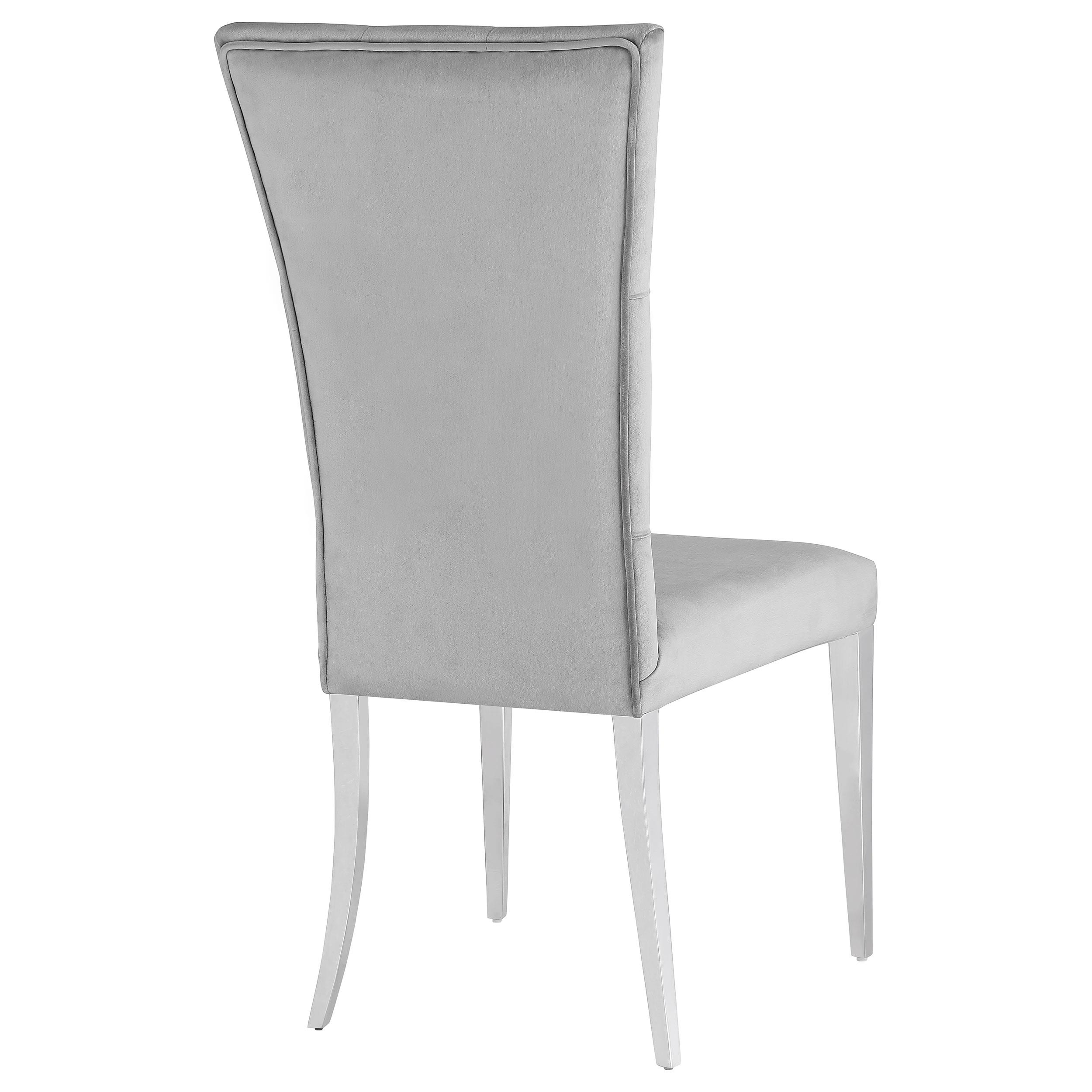 Model: 111103 | Coaster Kerwin Velvet Upholstered Dining Side Chair Grey (Set of 2)