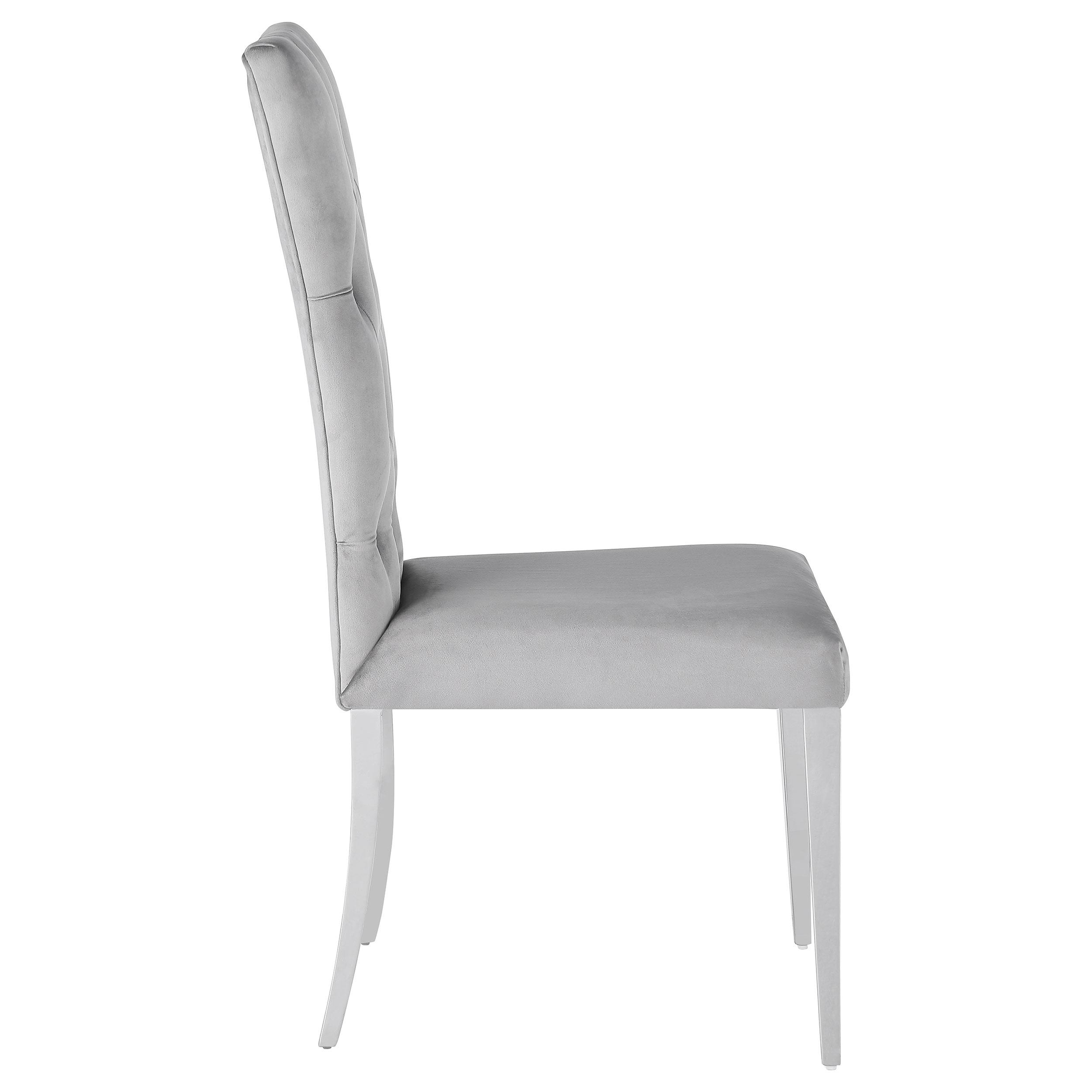 Model: 111103 | Coaster Kerwin Velvet Upholstered Dining Side Chair Grey (Set of 2)