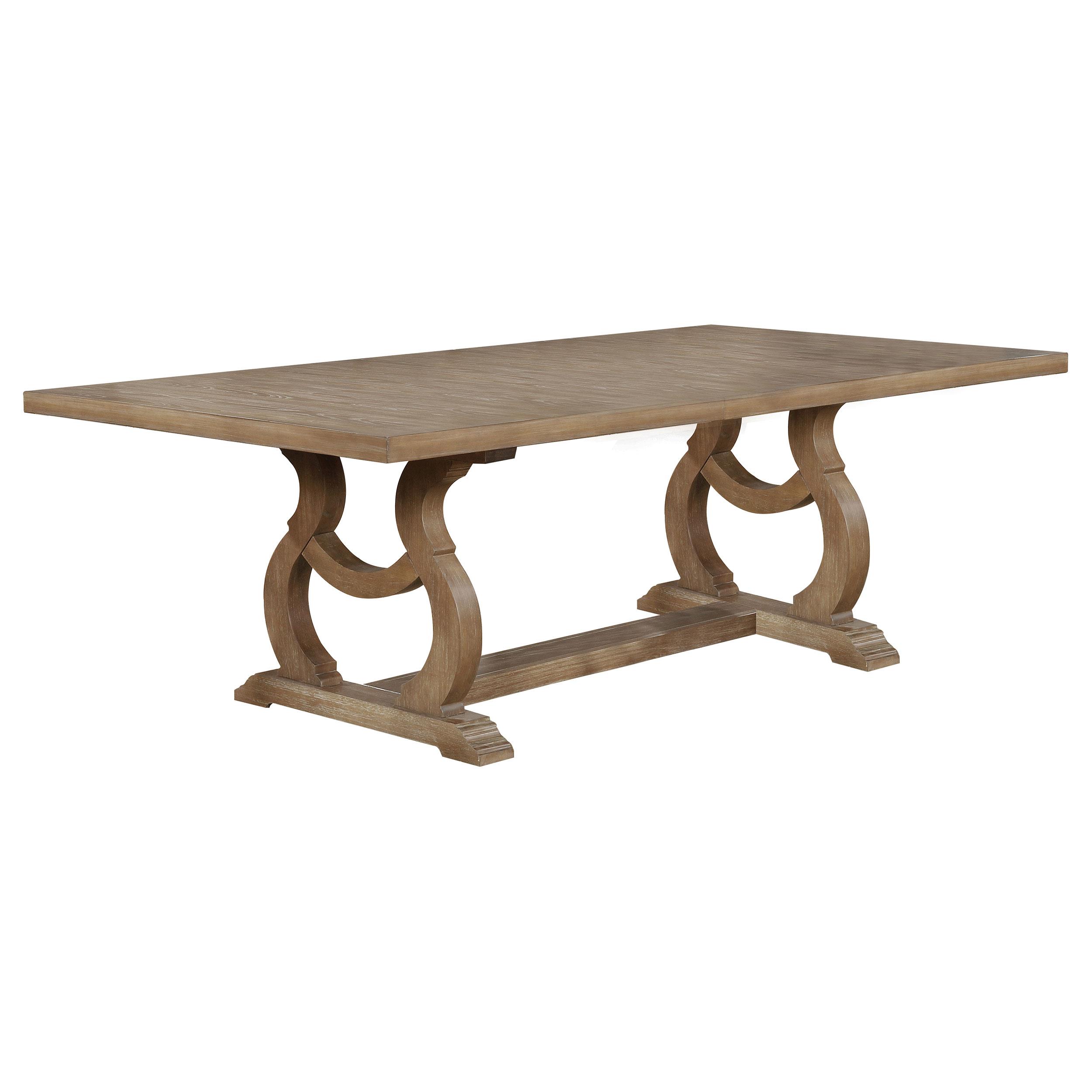 Model: 110291-S5 | Coaster Brockway 5-piece Extension Leaf Dining Set Barley Brown