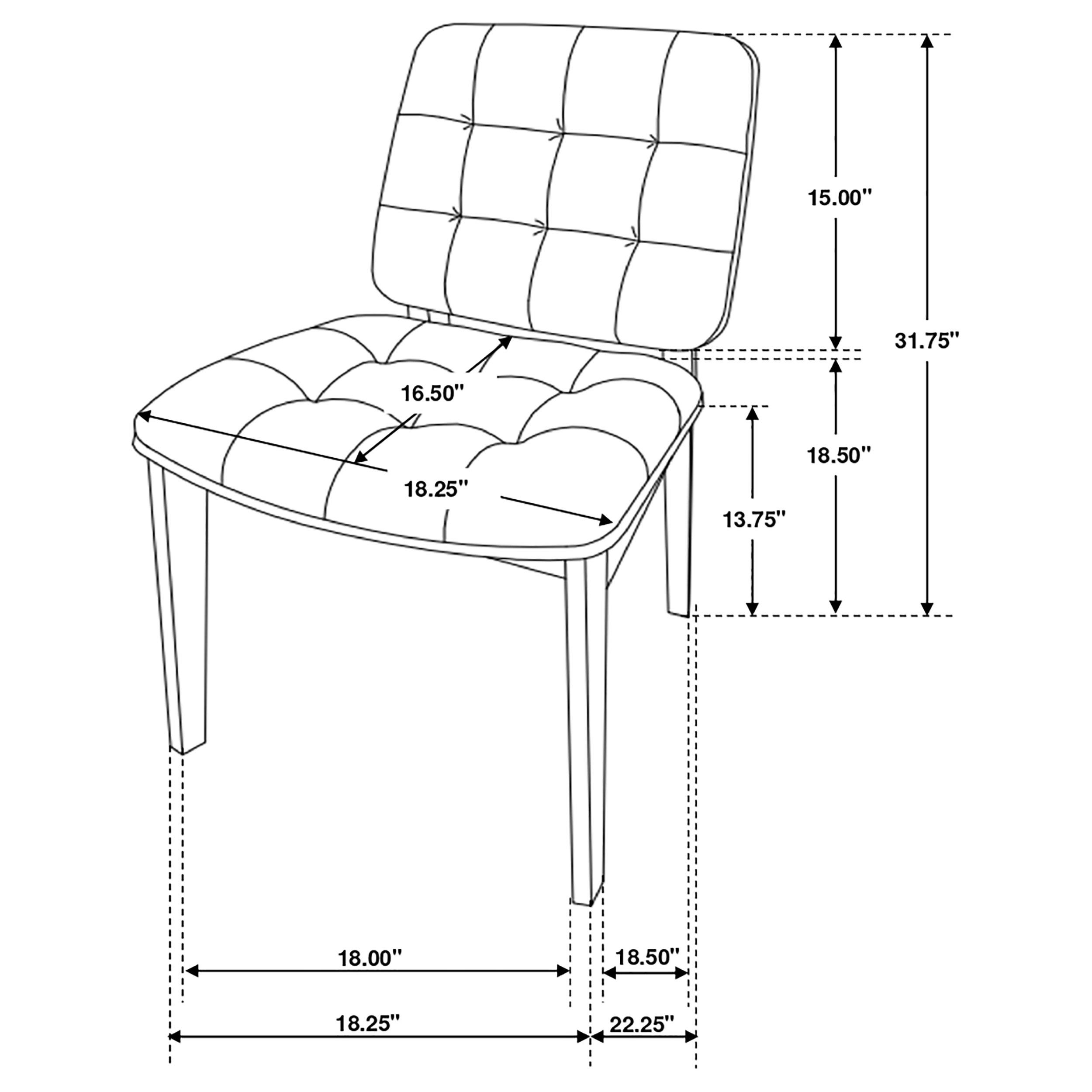Model: 106596 | Coaster Redbridge Upholstered Dining Side Chair Walnut (Set of 2)