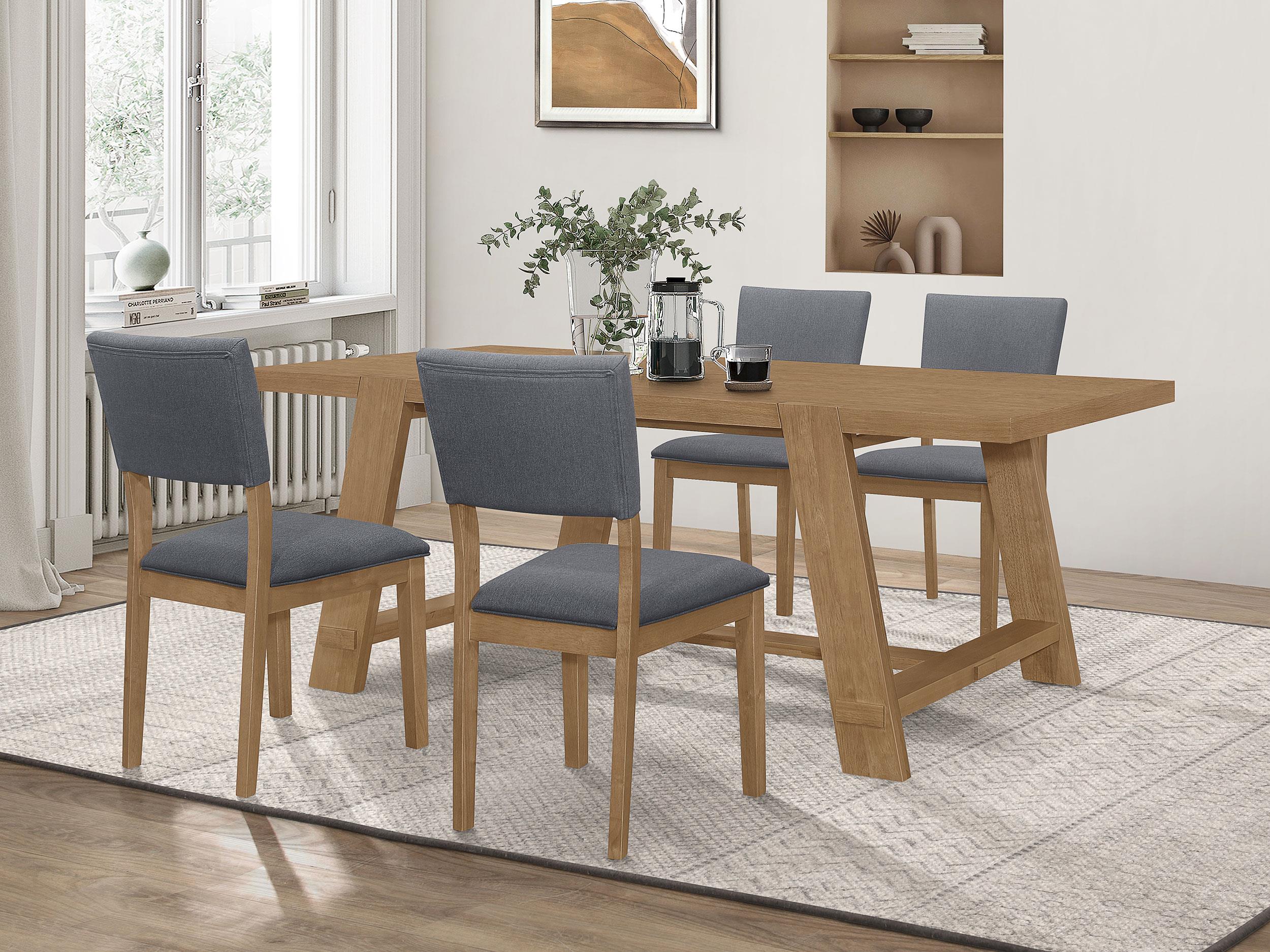Model: 104171 | Coaster Sharon Rectangular 84-inch Wood Trestle Dining Table Brown