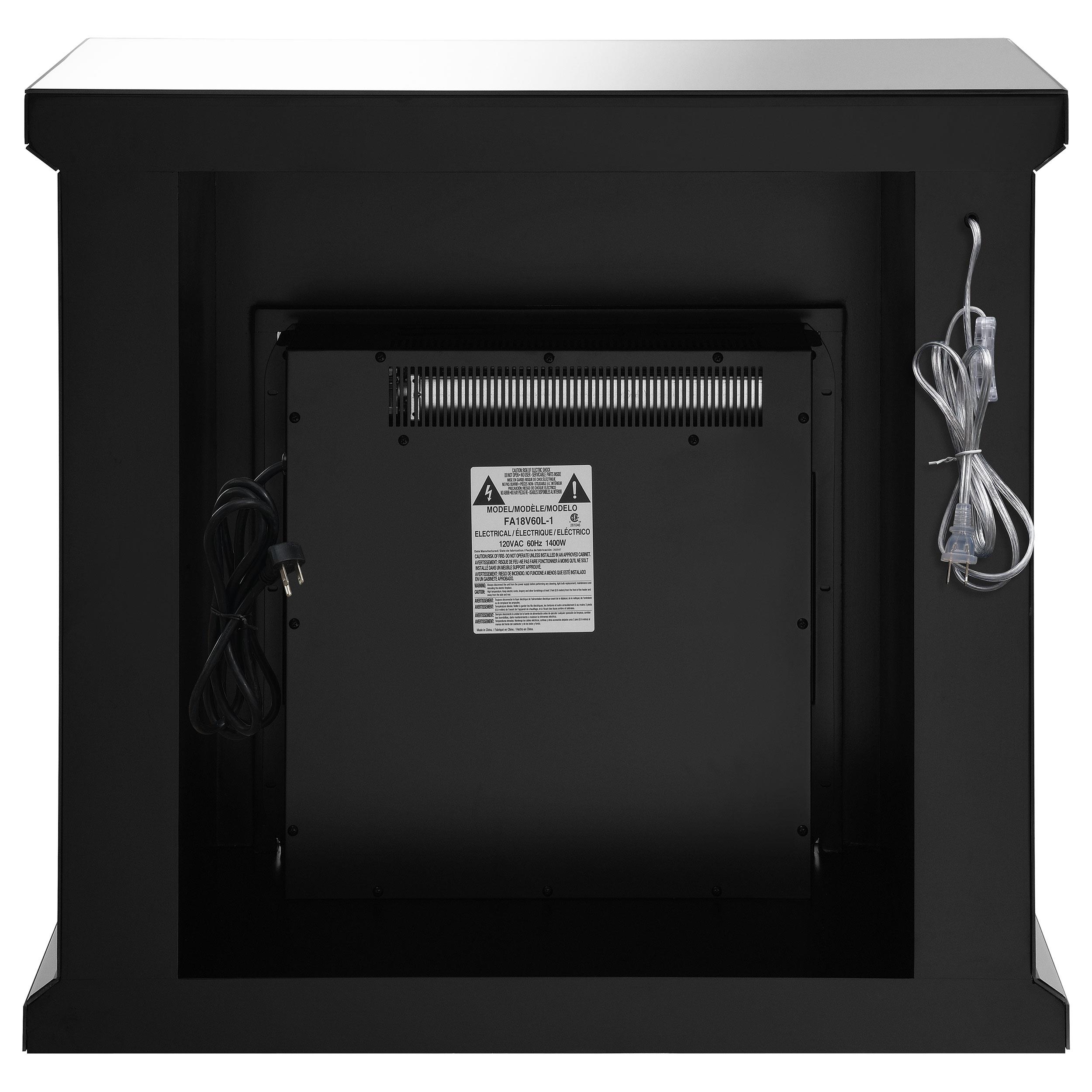 Model: 991047 | Coaster Lorelai Mirrored Freestanding Electric Fireplace Silver