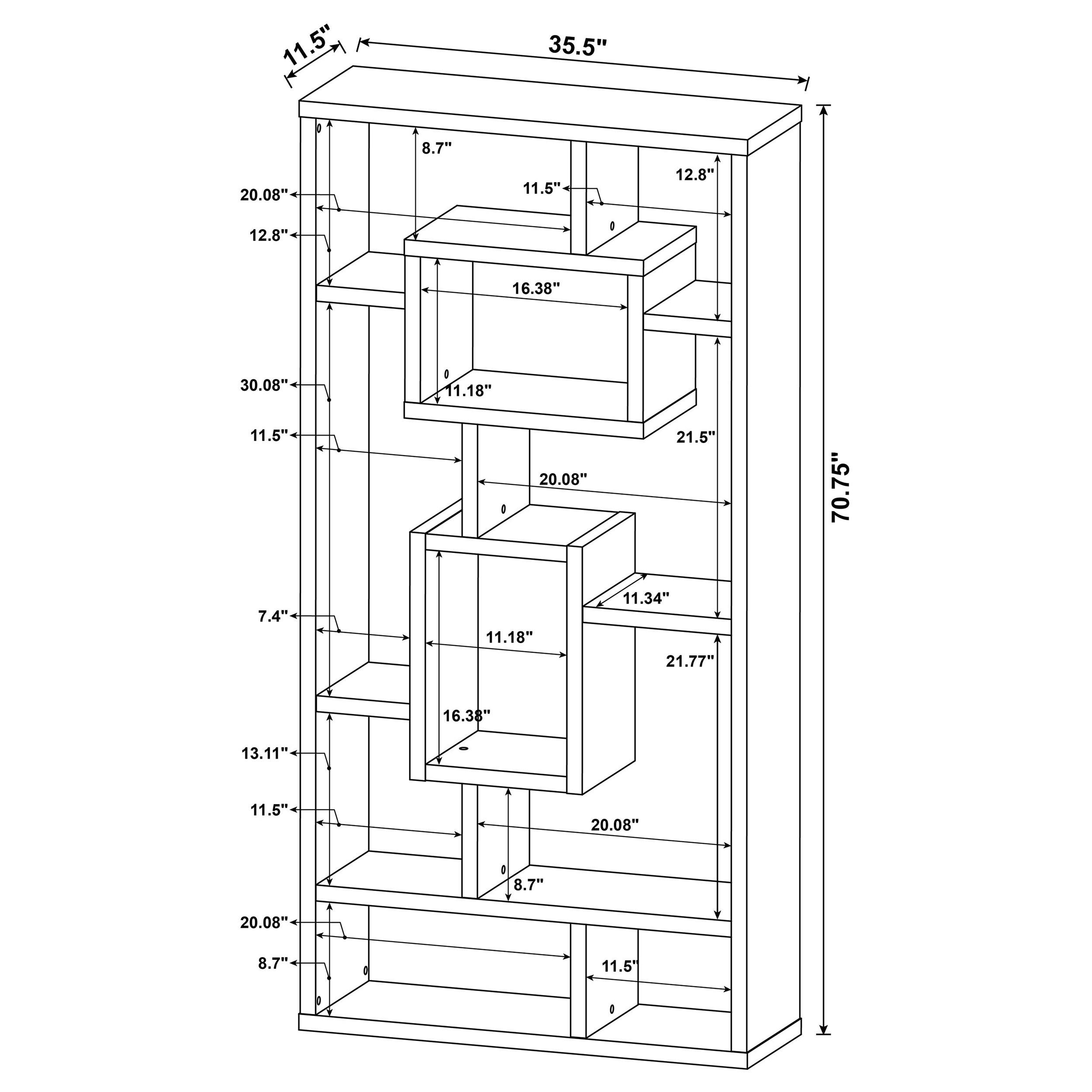 Model: 800157 | Coaster Corey 71-inch 8-shelf Bookshelf White