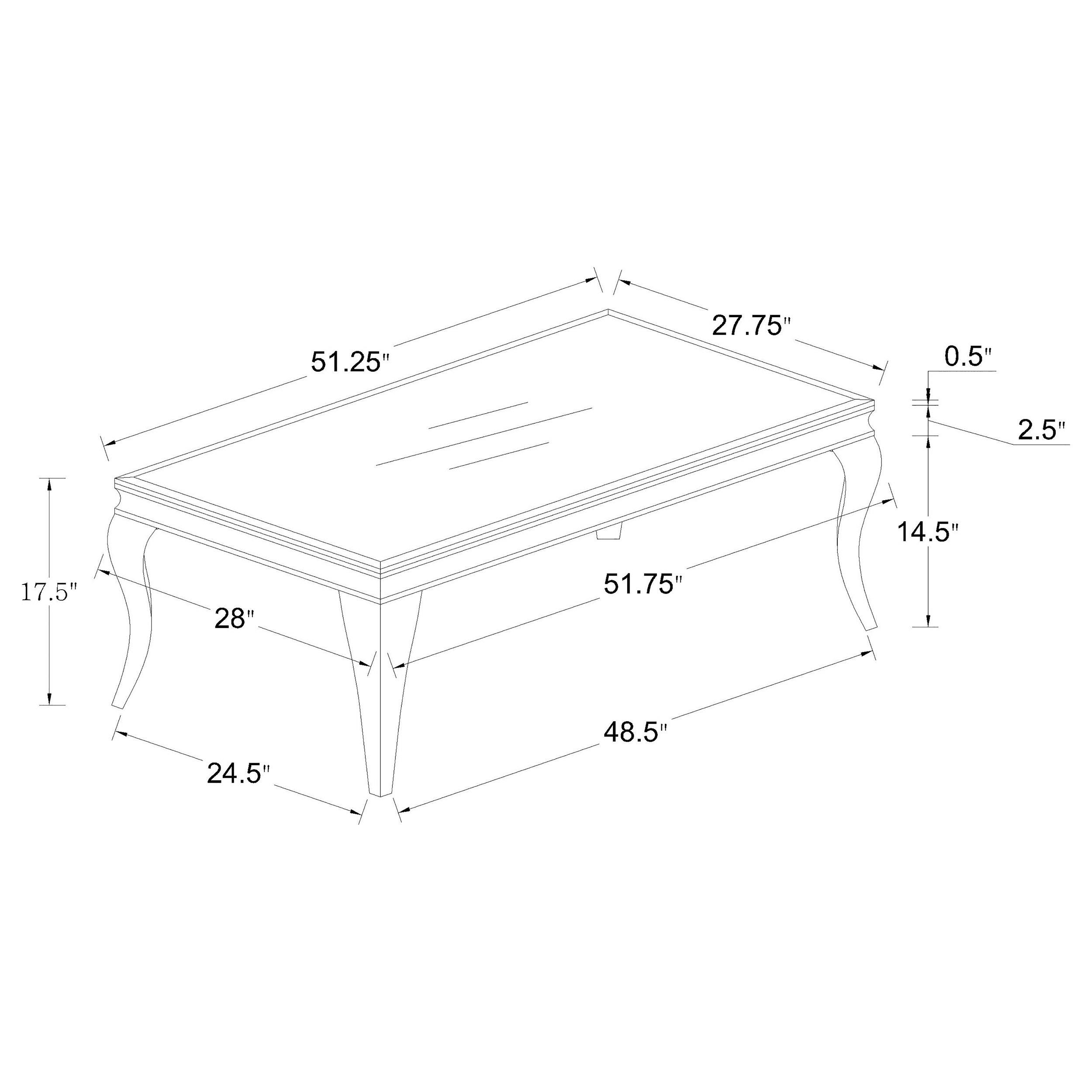 Model: 707768 | Coaster Carone Rectangular Glass Top Coffee Table White and Chrome