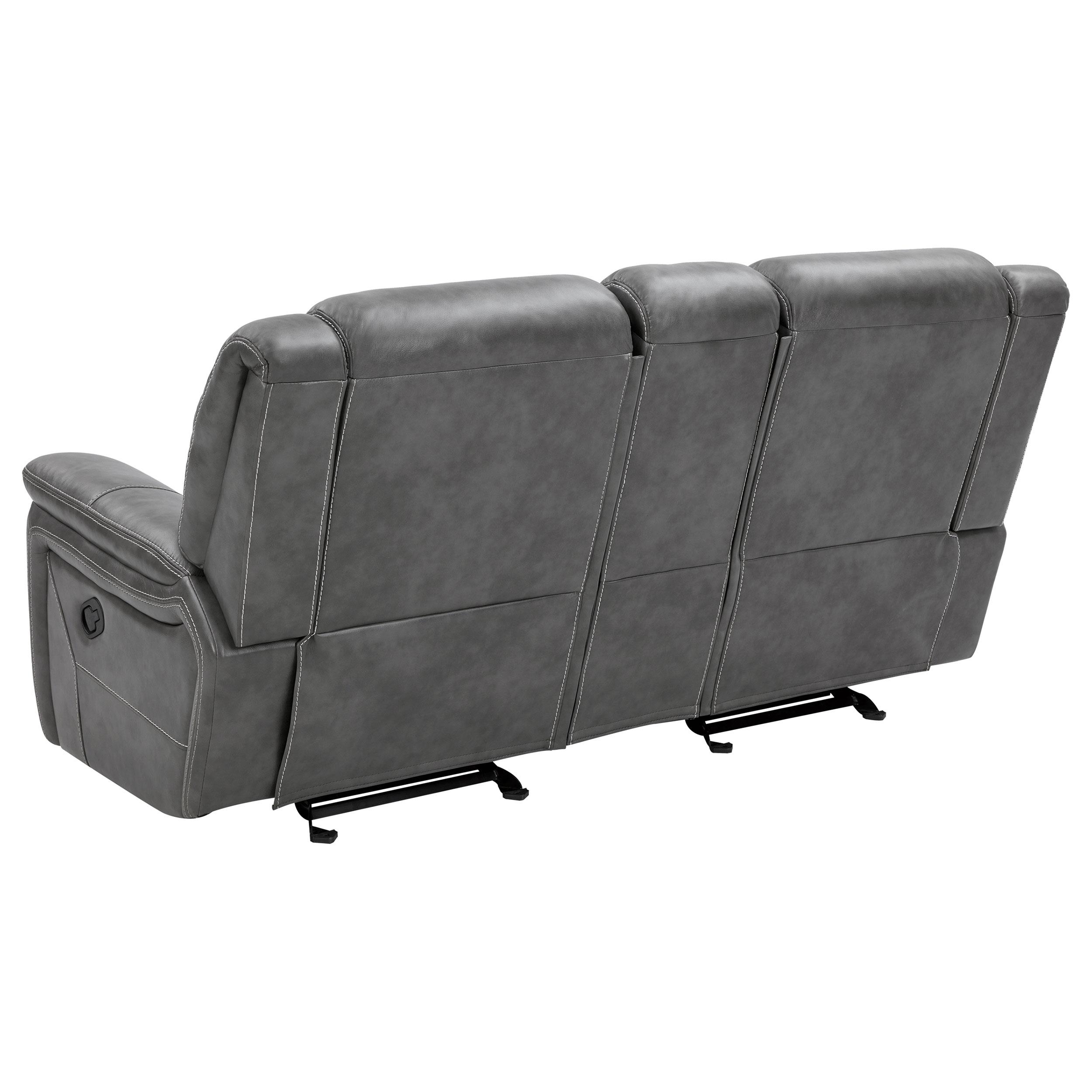 Model: 650355 | Coaster Conrad Upholstered Padded Arm Glider Loveseat Grey