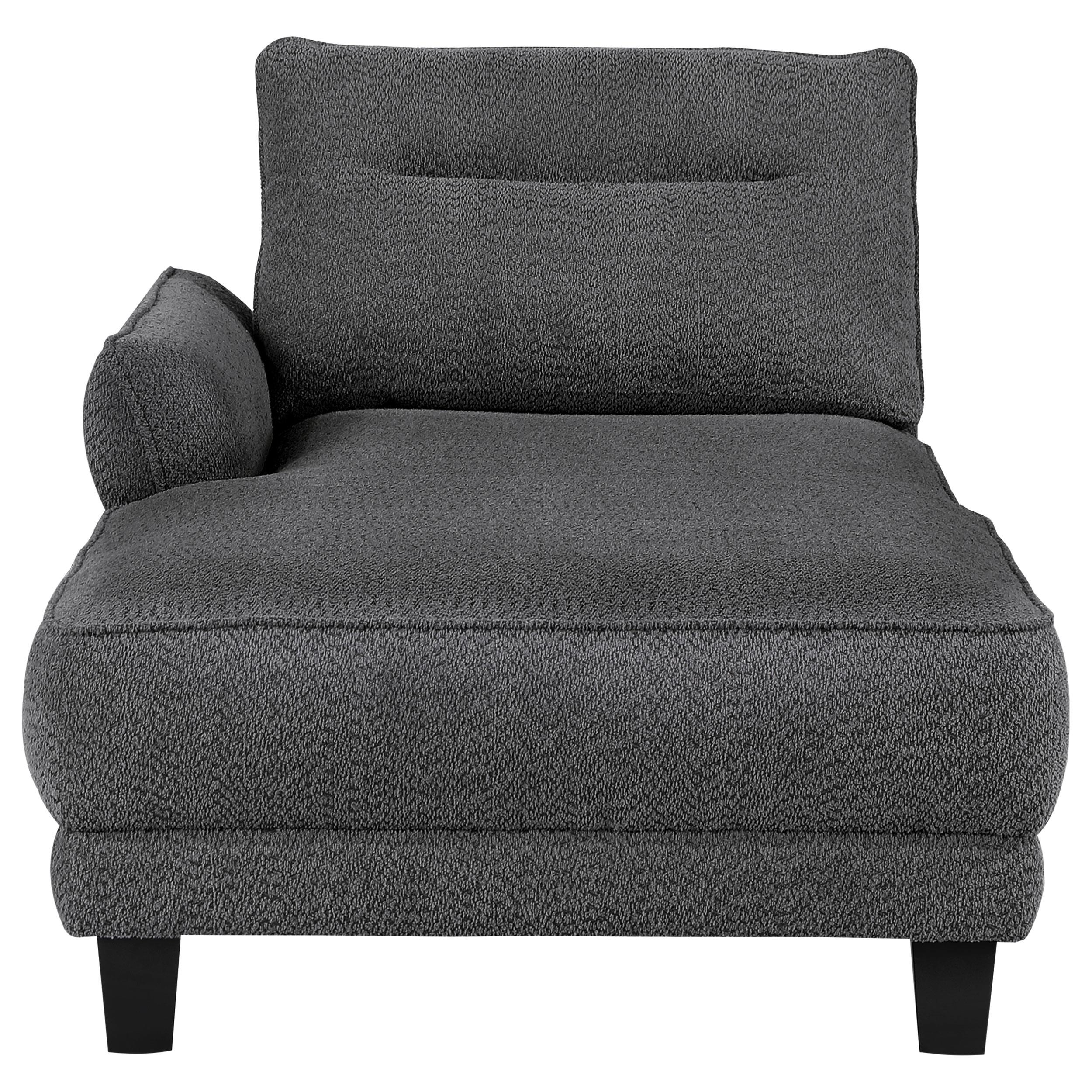 Model: 509540 | Coaster Caspian Upholstered Curved Arm Chaise Sectional Sofa Grey