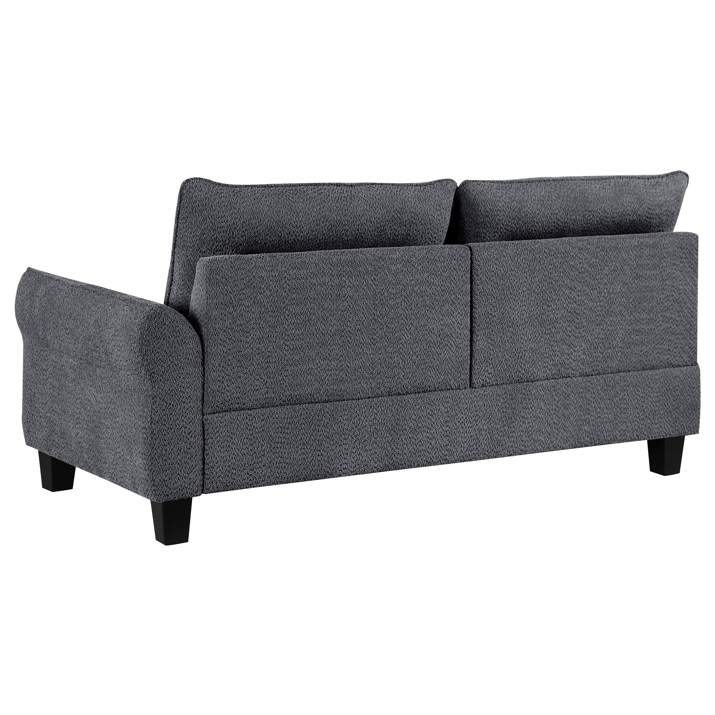 Model: 509540 | Coaster Caspian Upholstered Curved Arm Chaise Sectional Sofa Grey