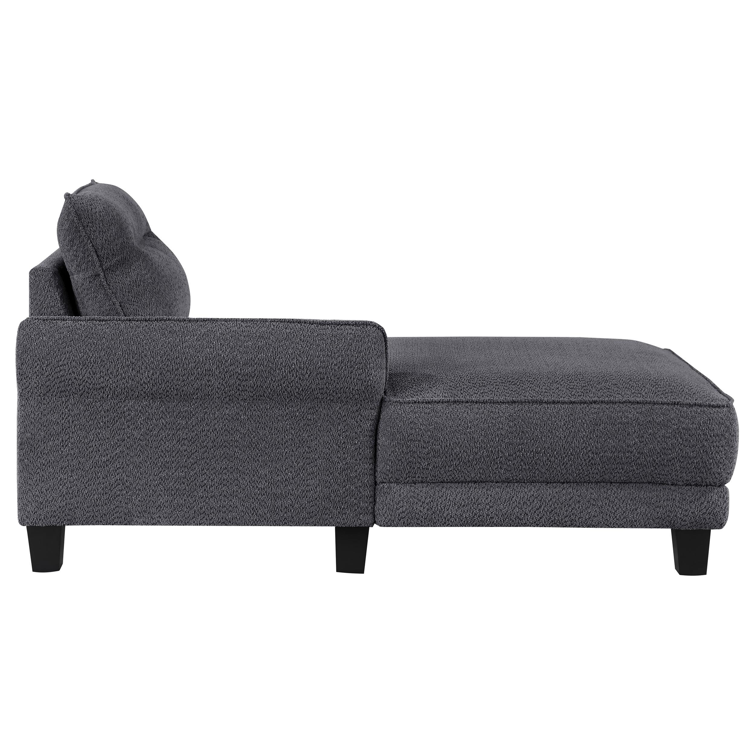 Model: 509540 | Coaster Caspian Upholstered Curved Arm Chaise Sectional Sofa Grey