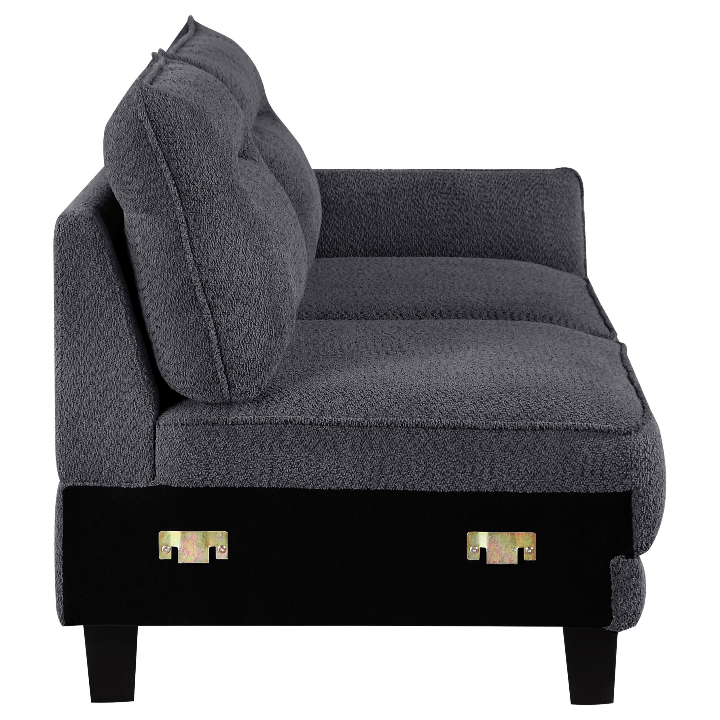 Model: 509540 | Coaster Caspian Upholstered Curved Arm Chaise Sectional Sofa Grey