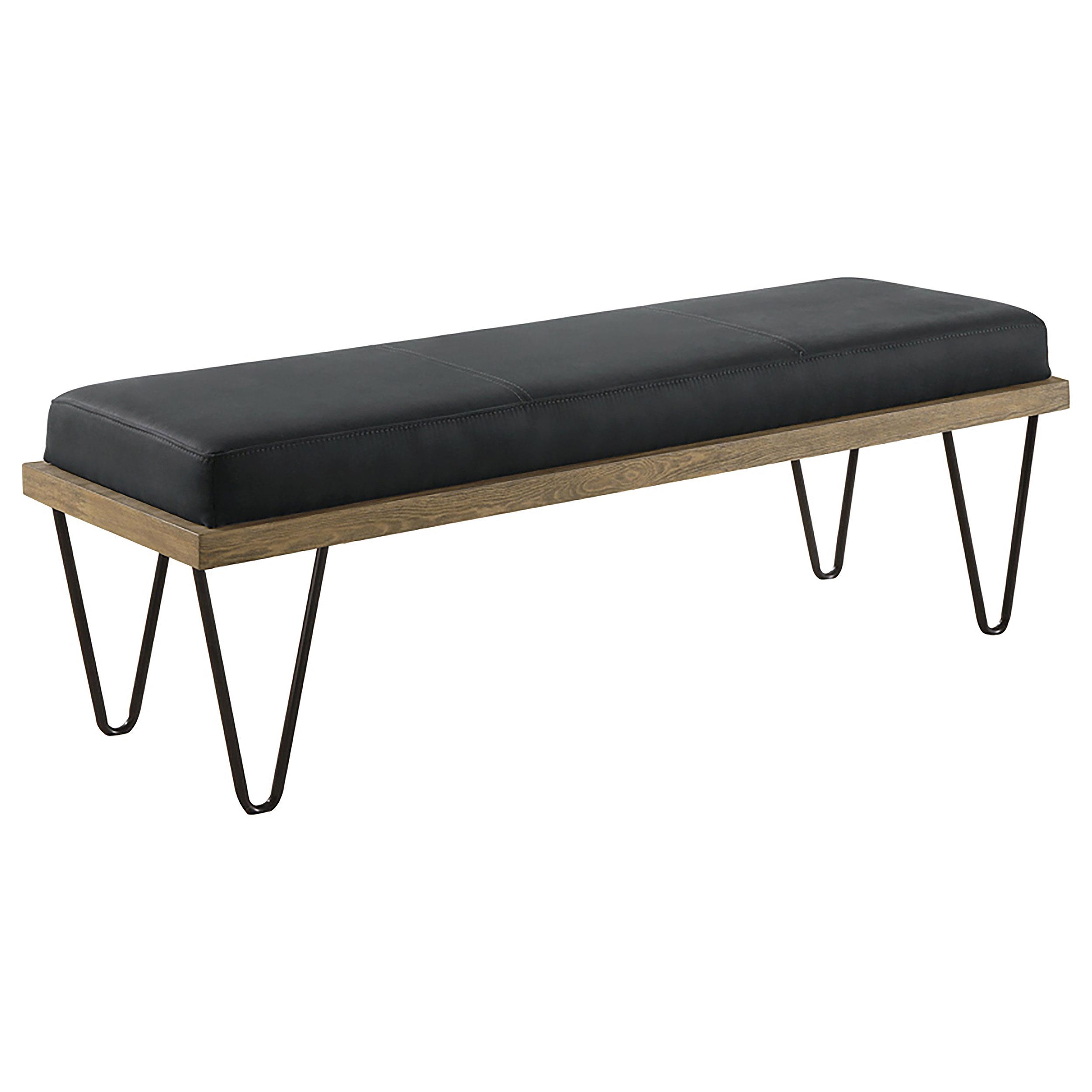 Coaster Chad Denim Upholstered Accent Bench Dark Blue