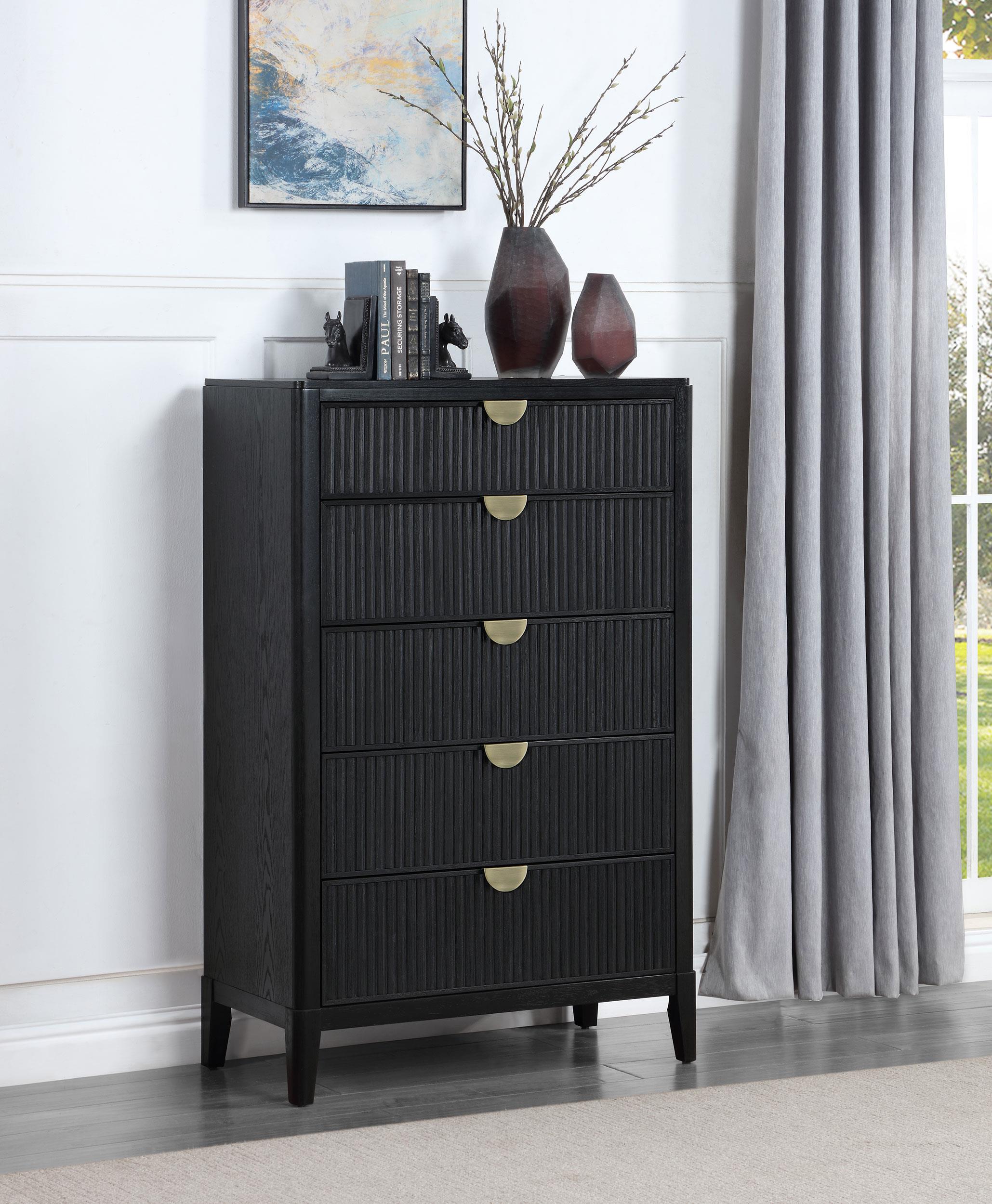 Model: 224715 | Coaster Brookmead 5-drawer Bedroom Chest Black